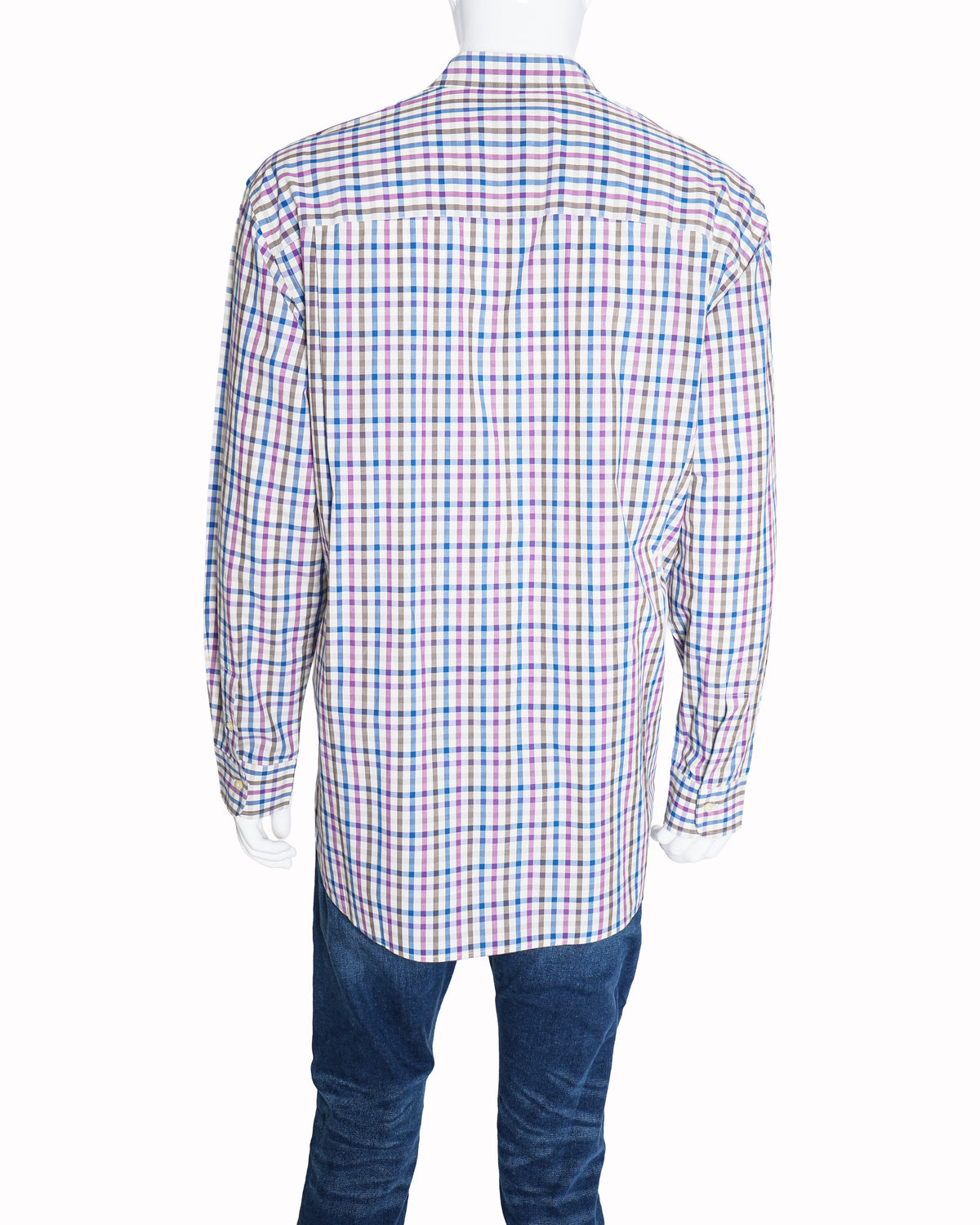 Burberry Men’s Multi-Check Embroidered Cotton Shirt