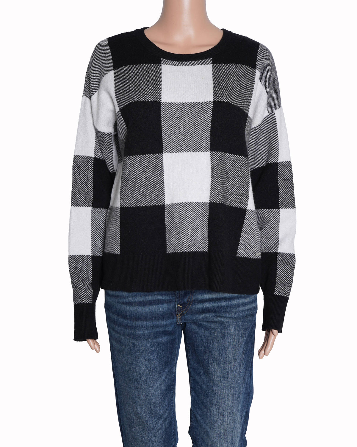 DKNY Black & White Checkered Top