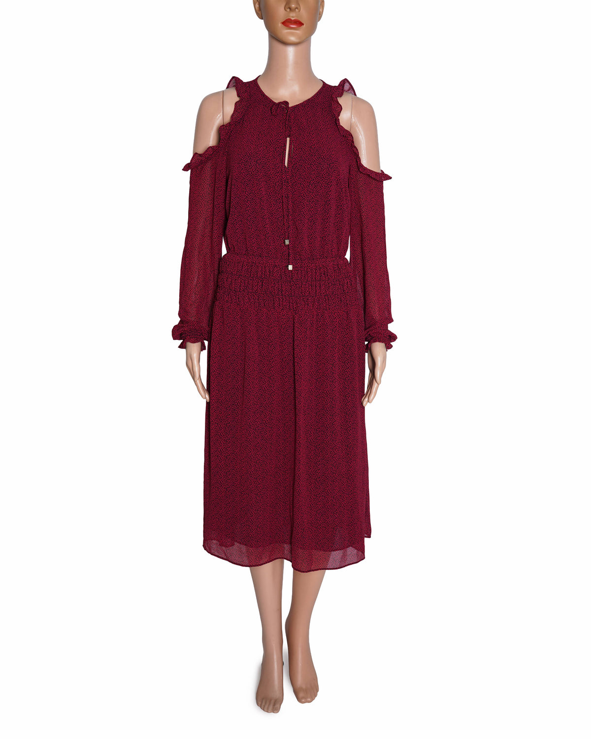 Michael Kors Printed Ruched Waist Dress