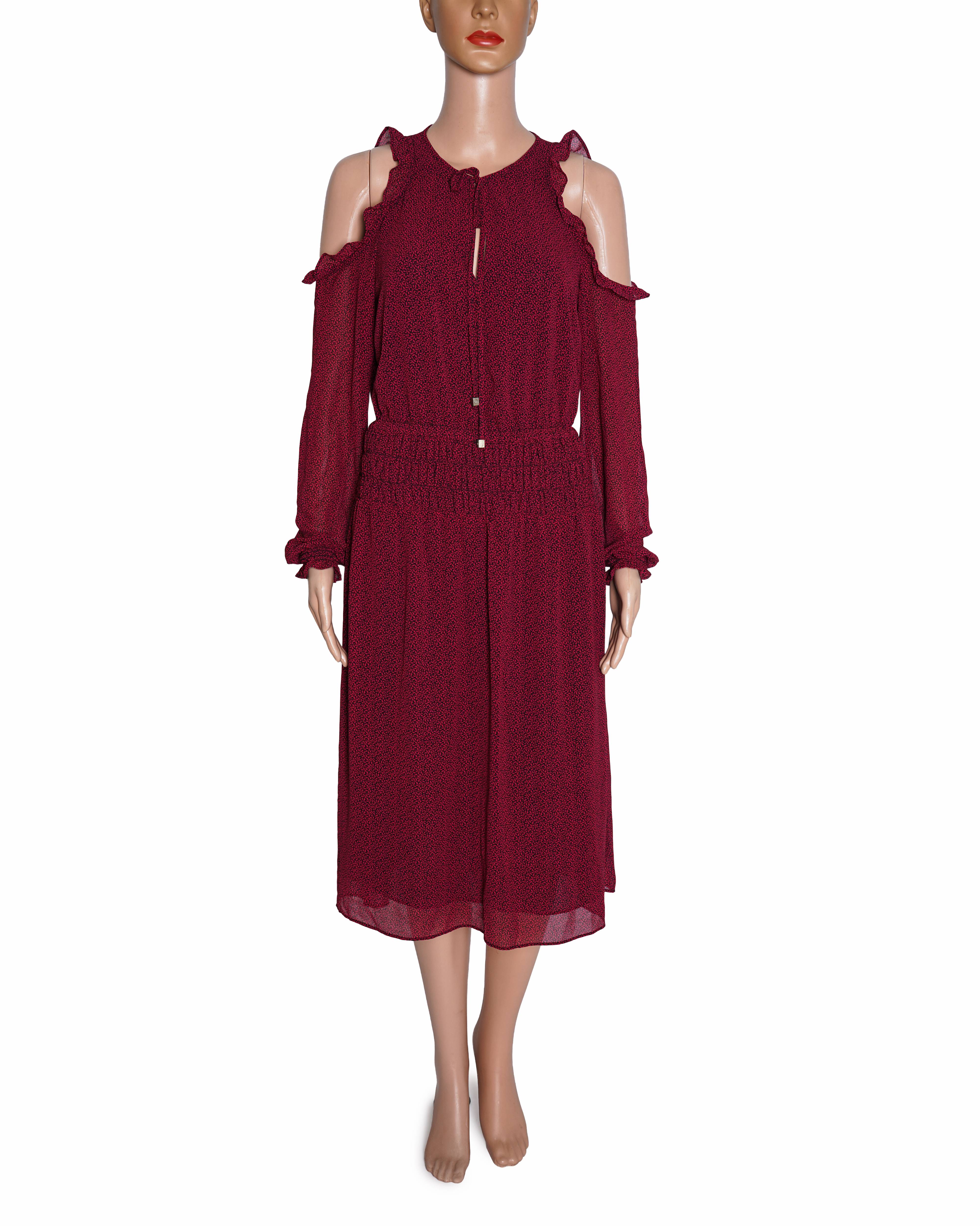 Michael Kors Printed Ruched Waist Dress