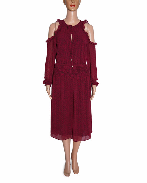 Michael Kors Printed Ruched Waist Dress