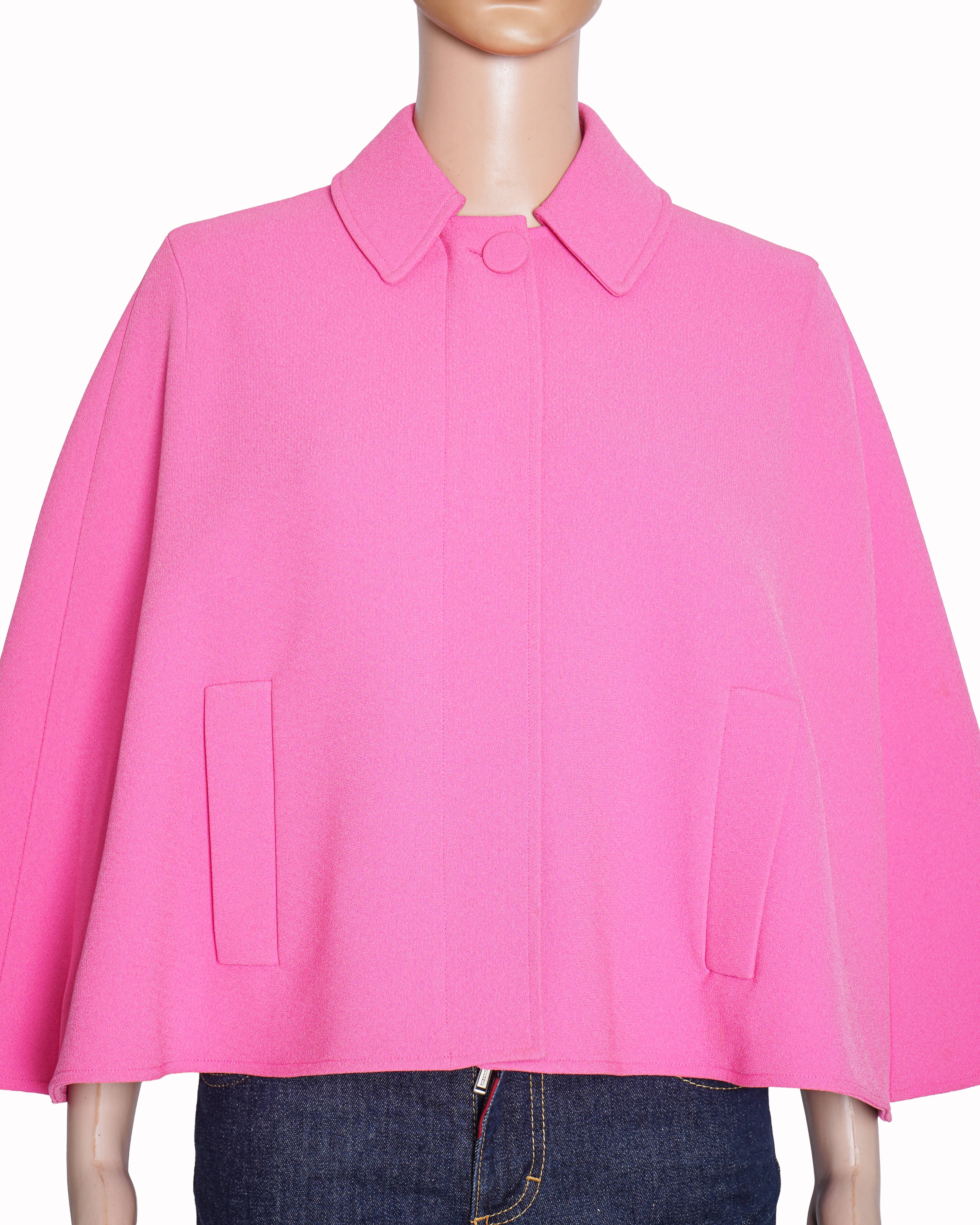 McQ Alexander McQueen Pink Cropped Cape Jacket