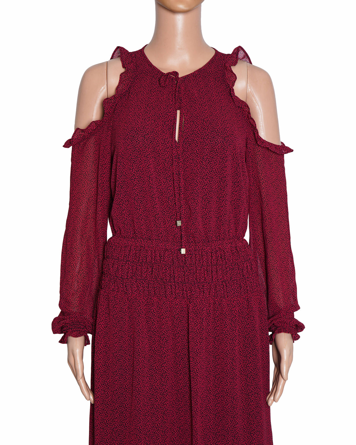 Michael Kors Printed Ruched Waist Dress