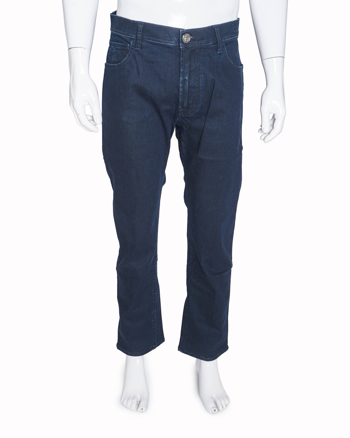 Stefano Ricci Men's Dark Indigo Dragon Plaque Slim Jeans