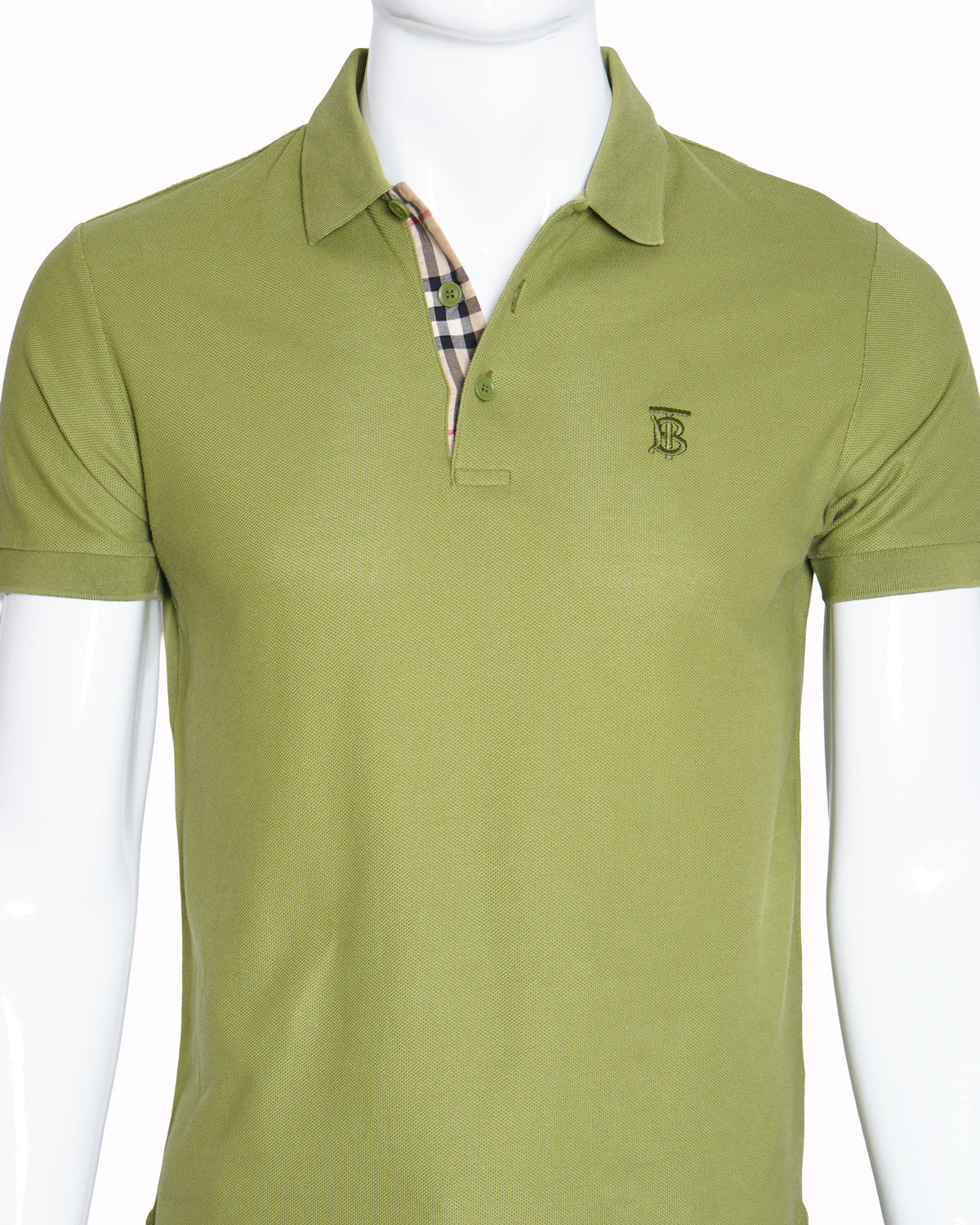 Burberry men's olive green tb logo polo tshirt