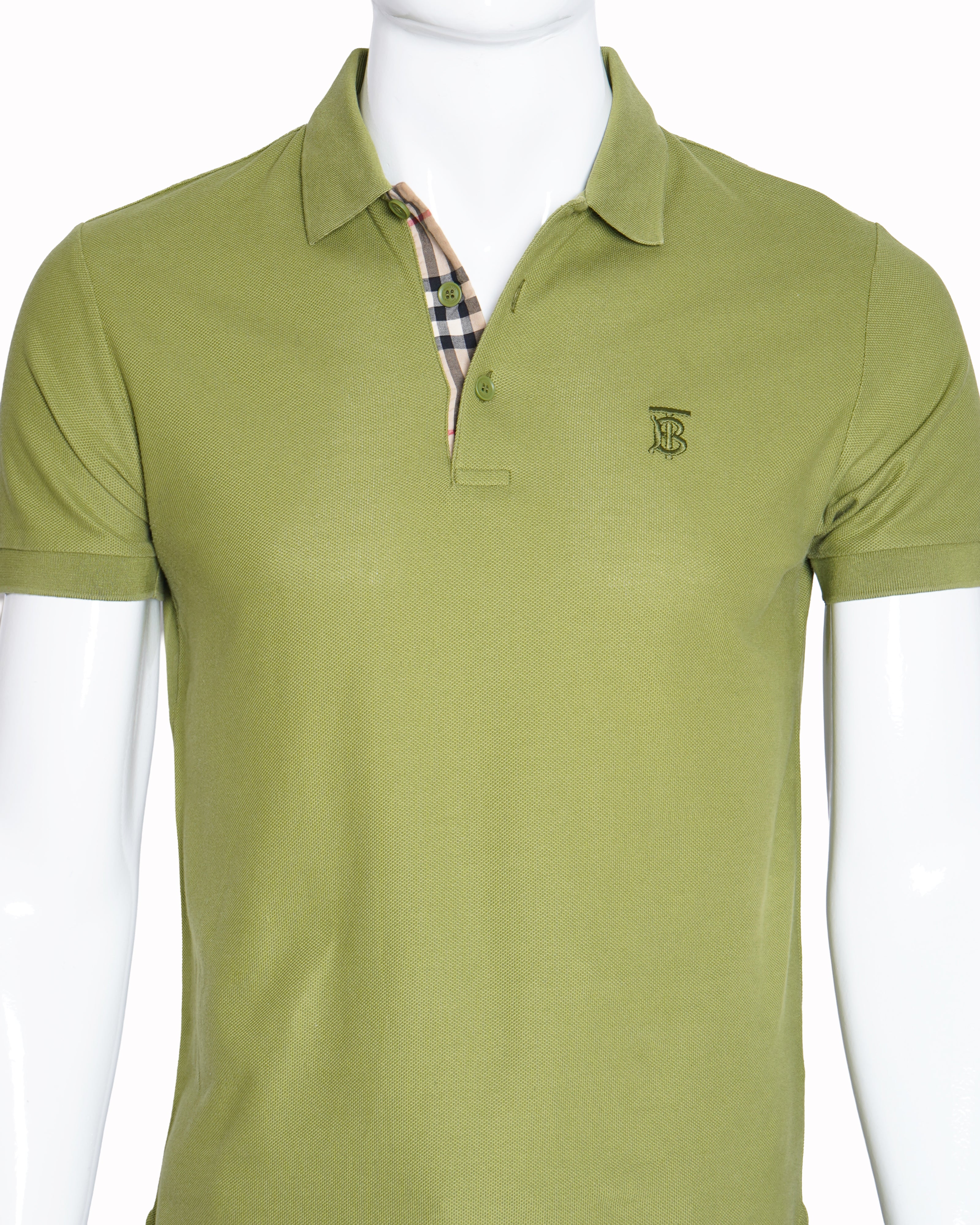 Burberry men's olive green tb logo polo tshirt