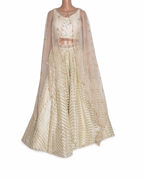 Tarun Tahiliani Lehenga Set In Cream
