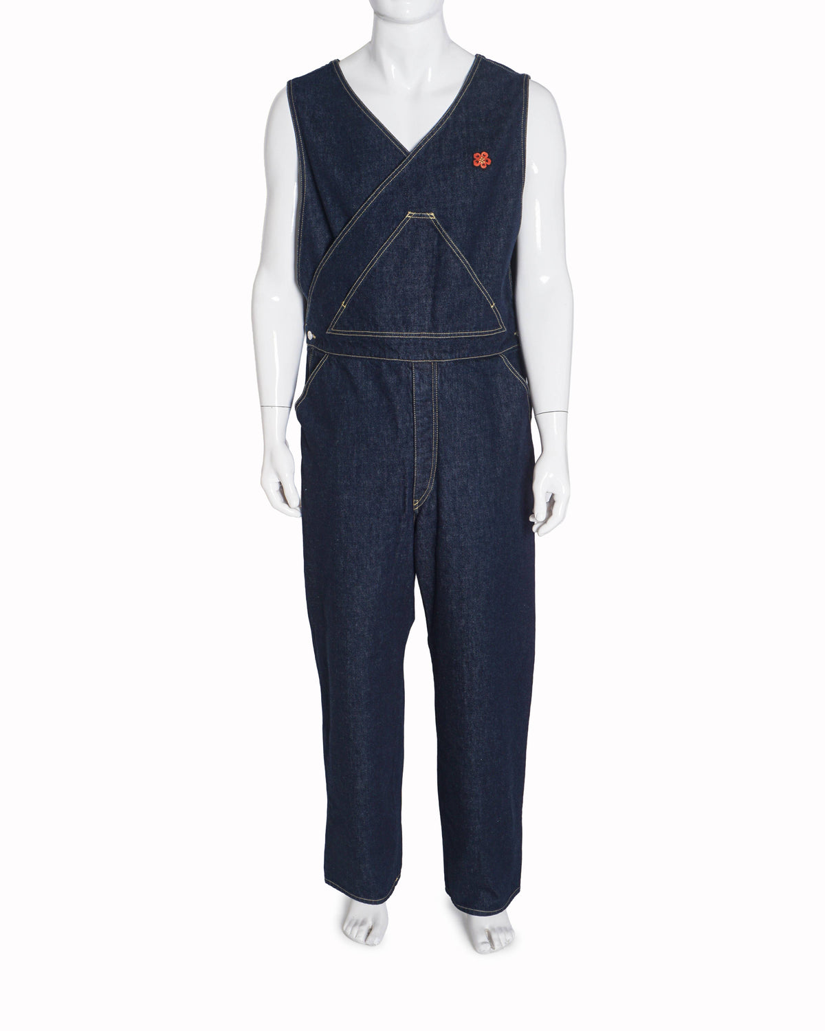 Kenzo Ink Nonstretch Denim Boke Flower Overalls Jumpsuit