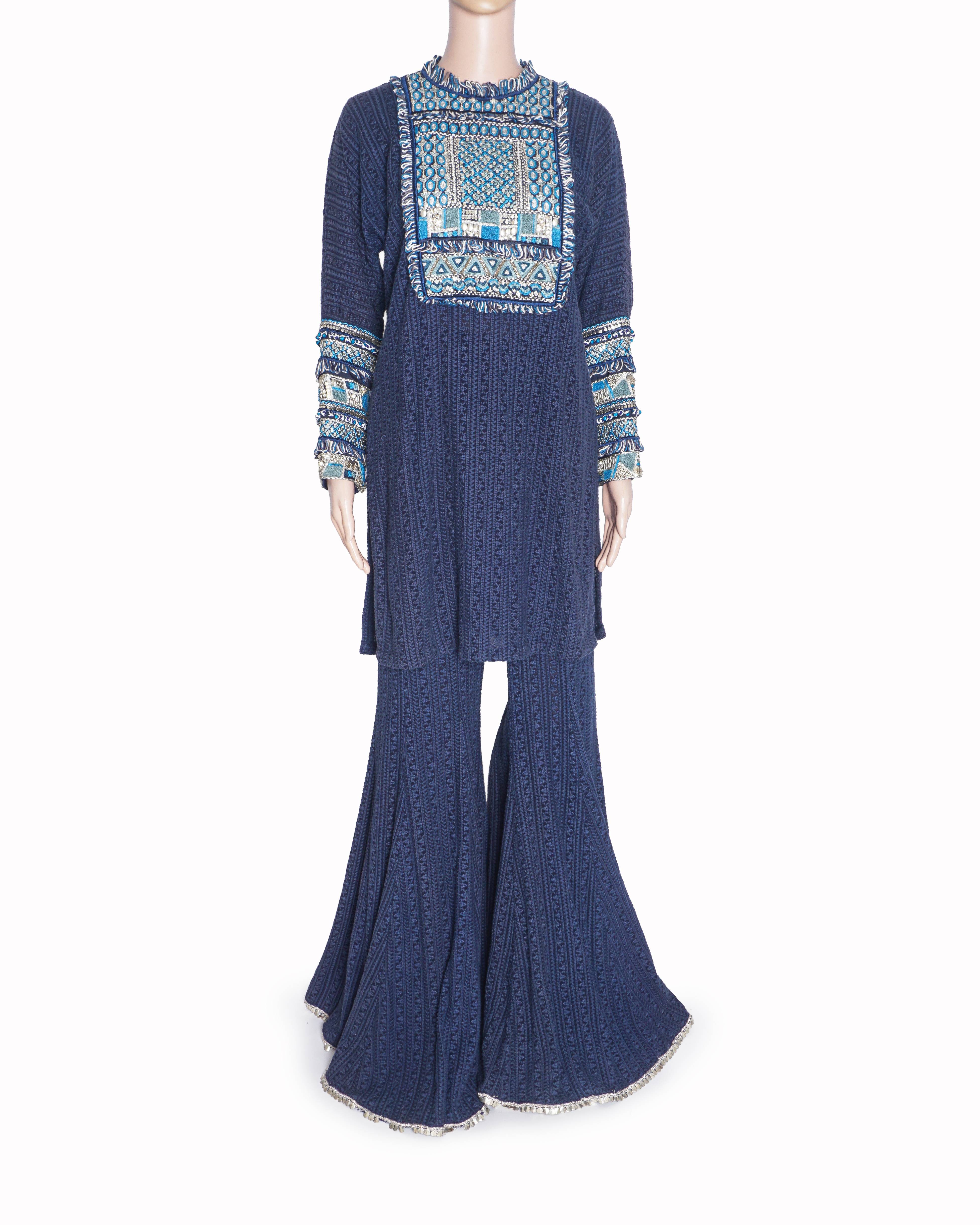SVA by Sonam & Paras Modi Embroidered Kurta & Flared Pants Set