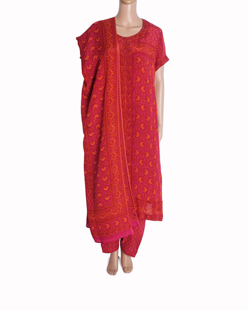 Ritu Kumar Karabagh Magenta Paisley Printed Silk Tunic Set