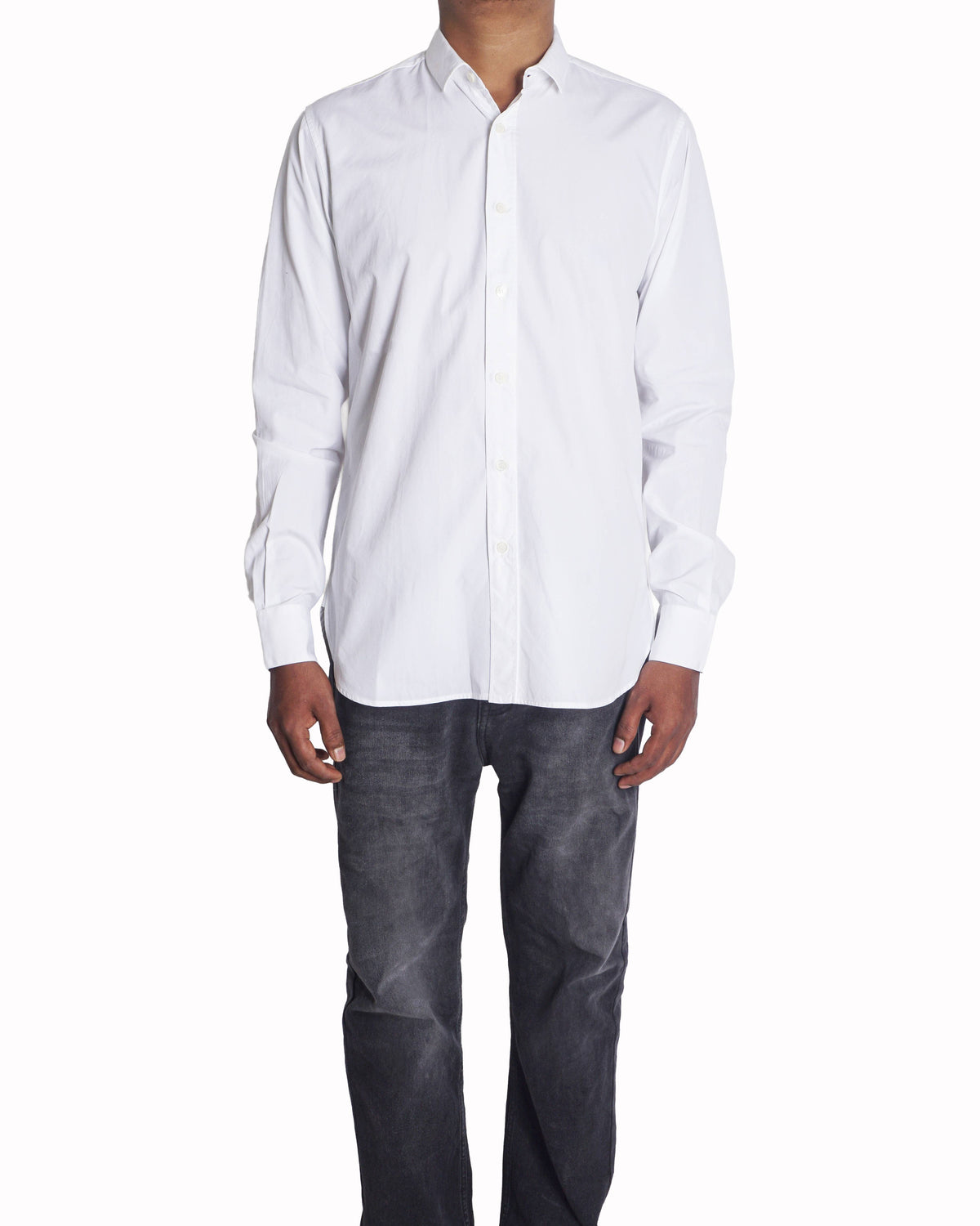 Saint Laurent White Cotton-Poplin Short-Sleeve Button-Up Shirt