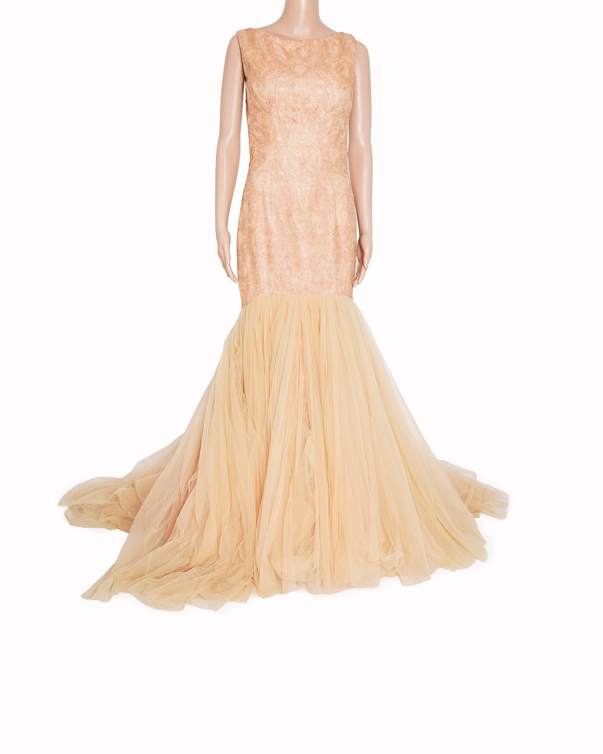 New Shantanu & Nikhil  tulle beige mermaid gown
