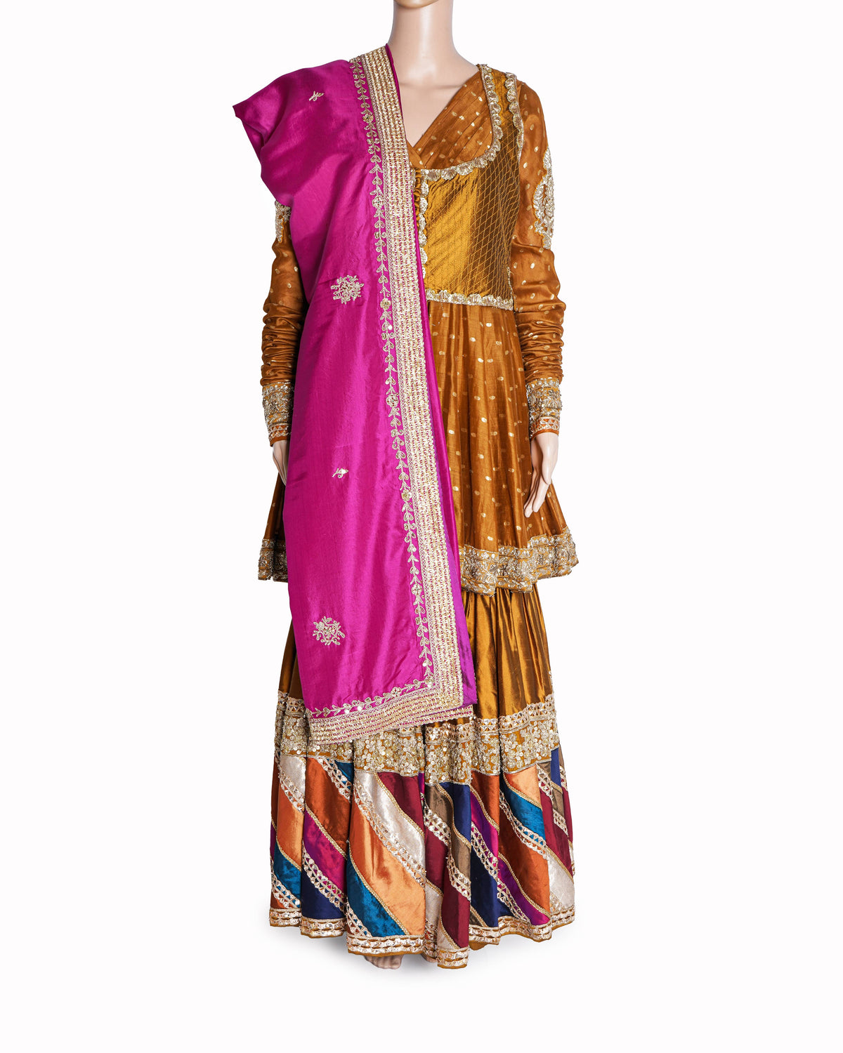 Manish Malhotra Mustard Silk Garara Set of 4