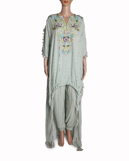 Payal Singhal Powder Blue Dola Silk Zig-Zag Kurta & Jogger Set