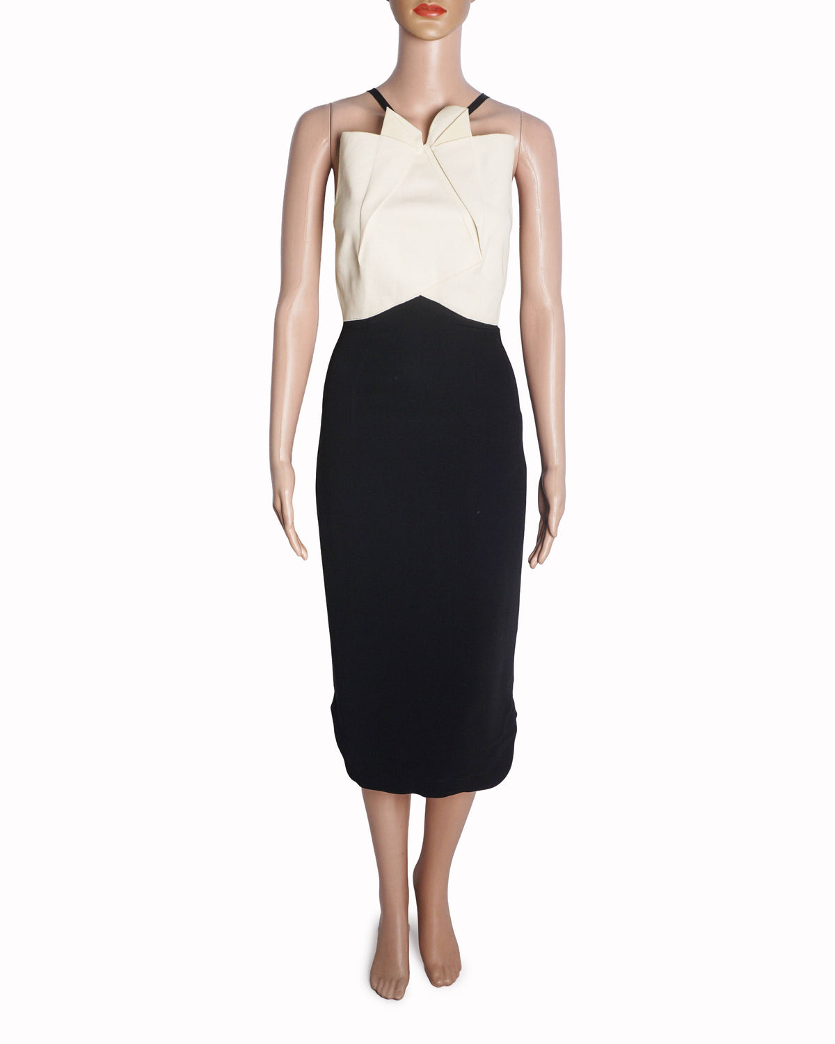 Roland Mouret Darlington Two-Tone Woven Crepe Dress