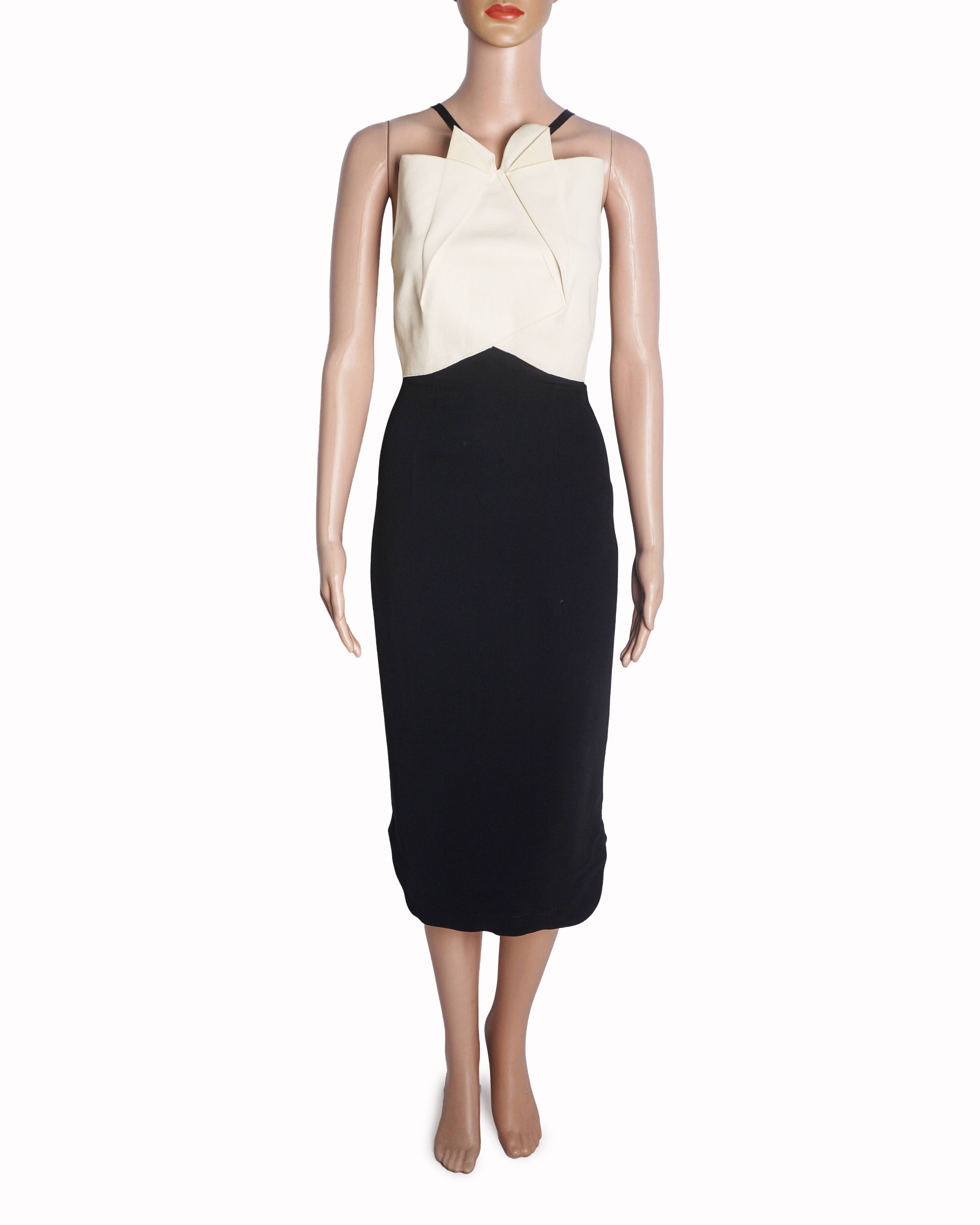 Roland Mouret Darlington Two-Tone Woven Crepe Dress