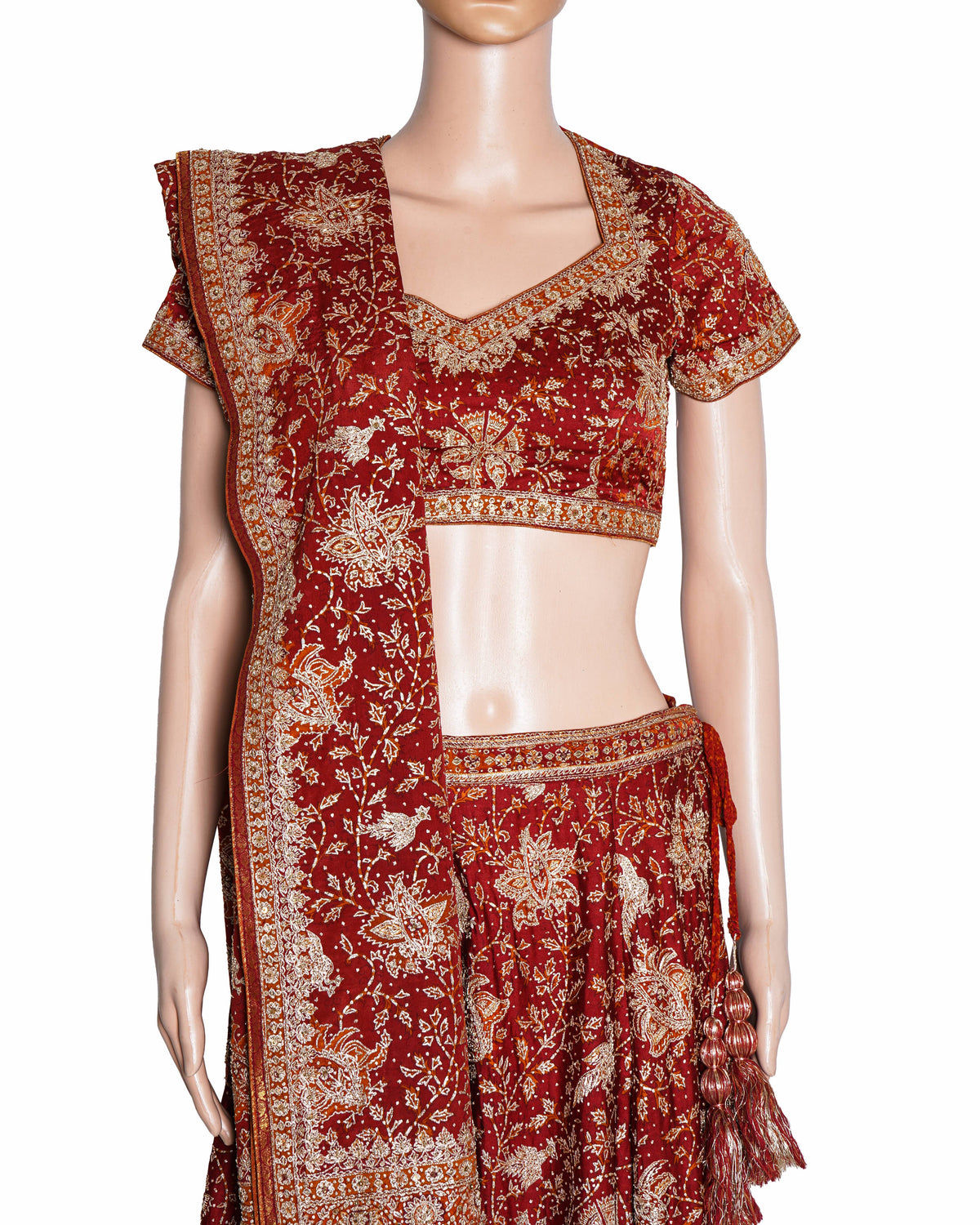Ritu Kumar Red Embreoidered Bridal  Lehenga Set