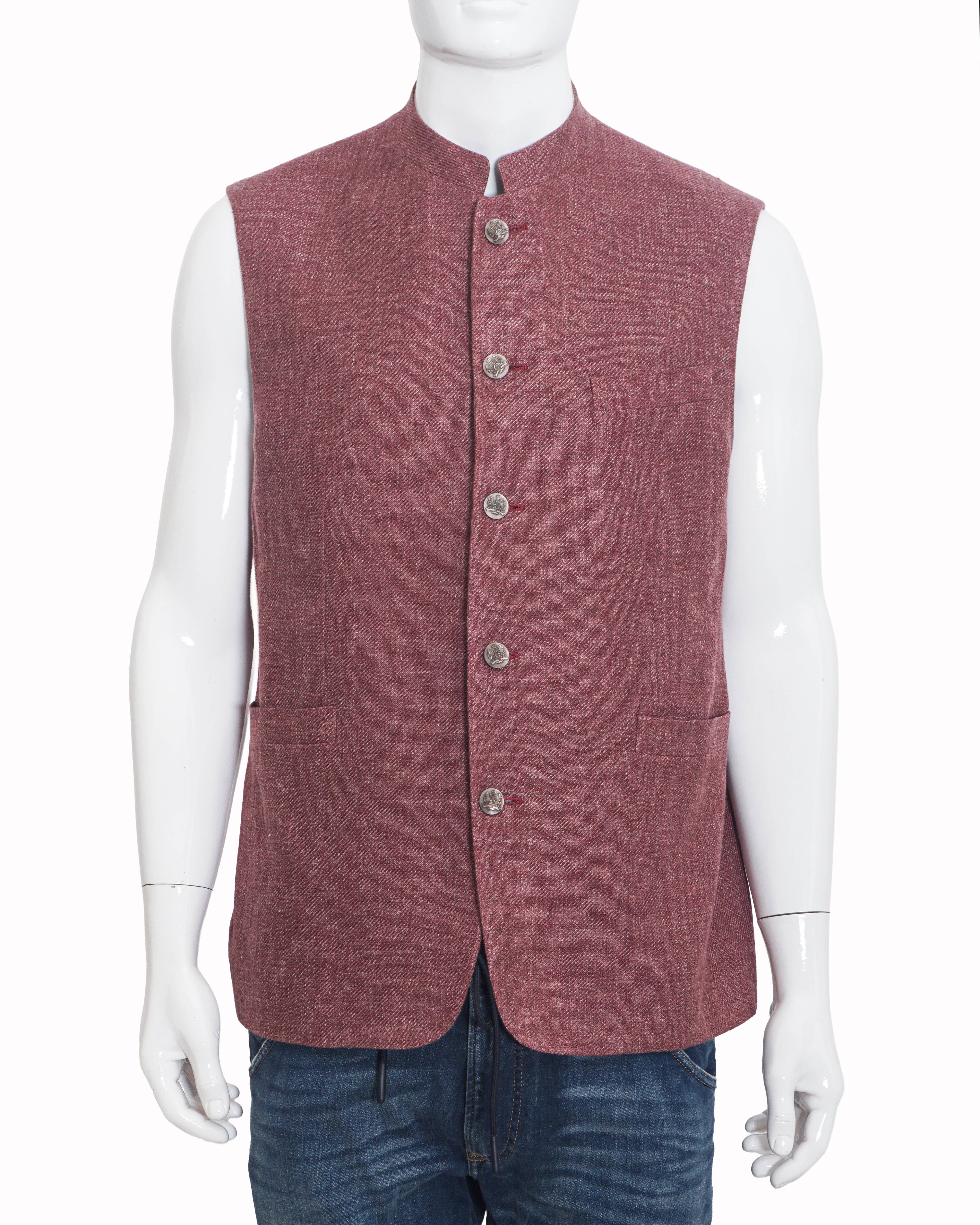 Corneliani Rose Pink Textured Summer Bundi Jacket