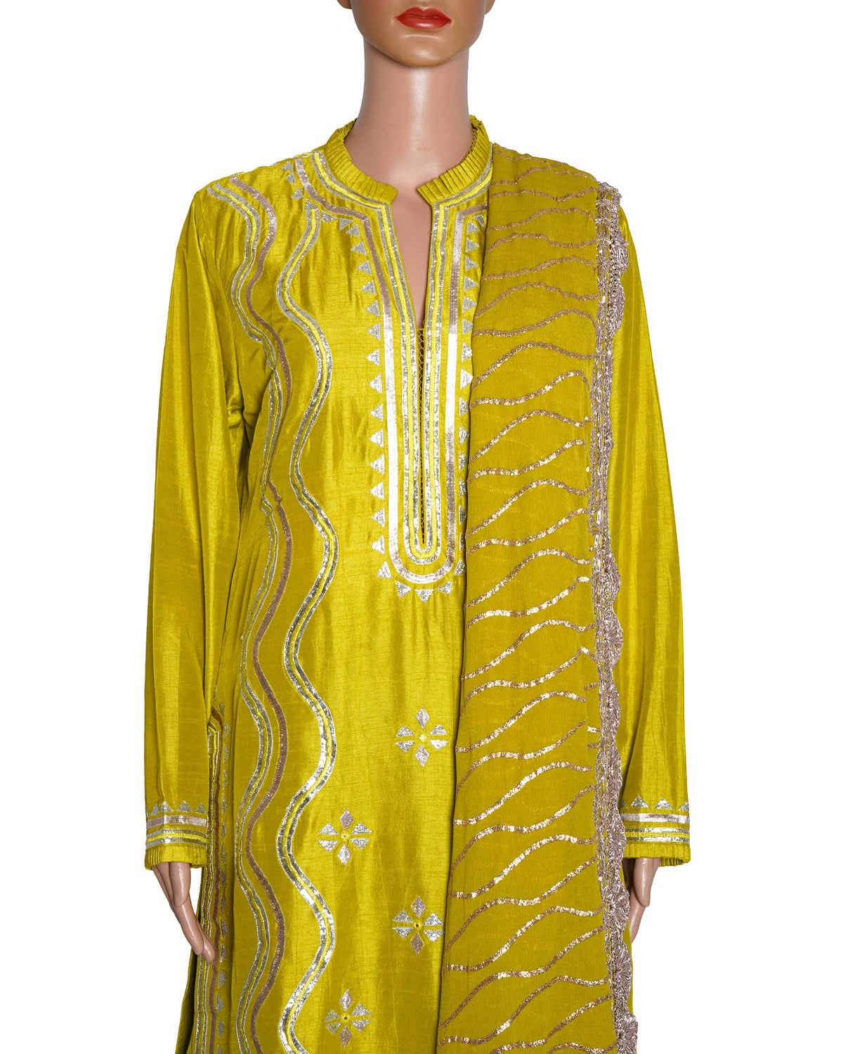 Gopi Vaid Lime Green Embroidered Kurta Sharara Set
