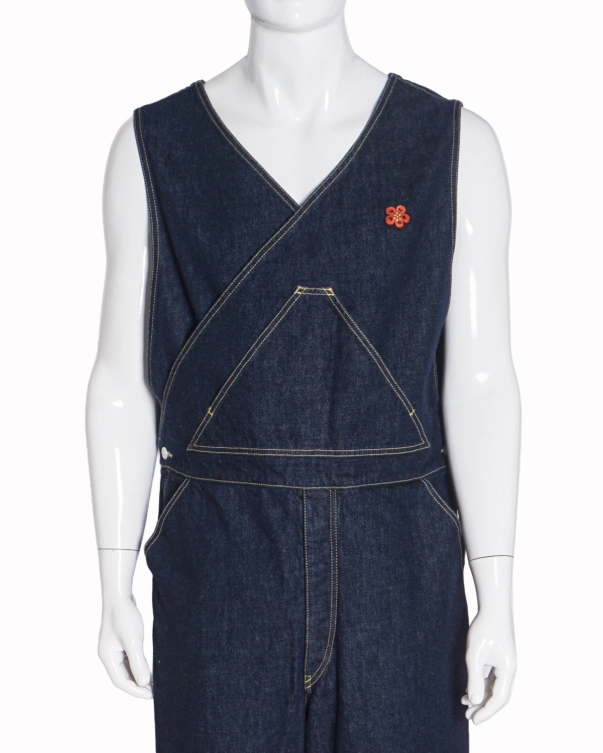 Kenzo Ink Nonstretch Denim Boke Flower Overalls Jumpsuit