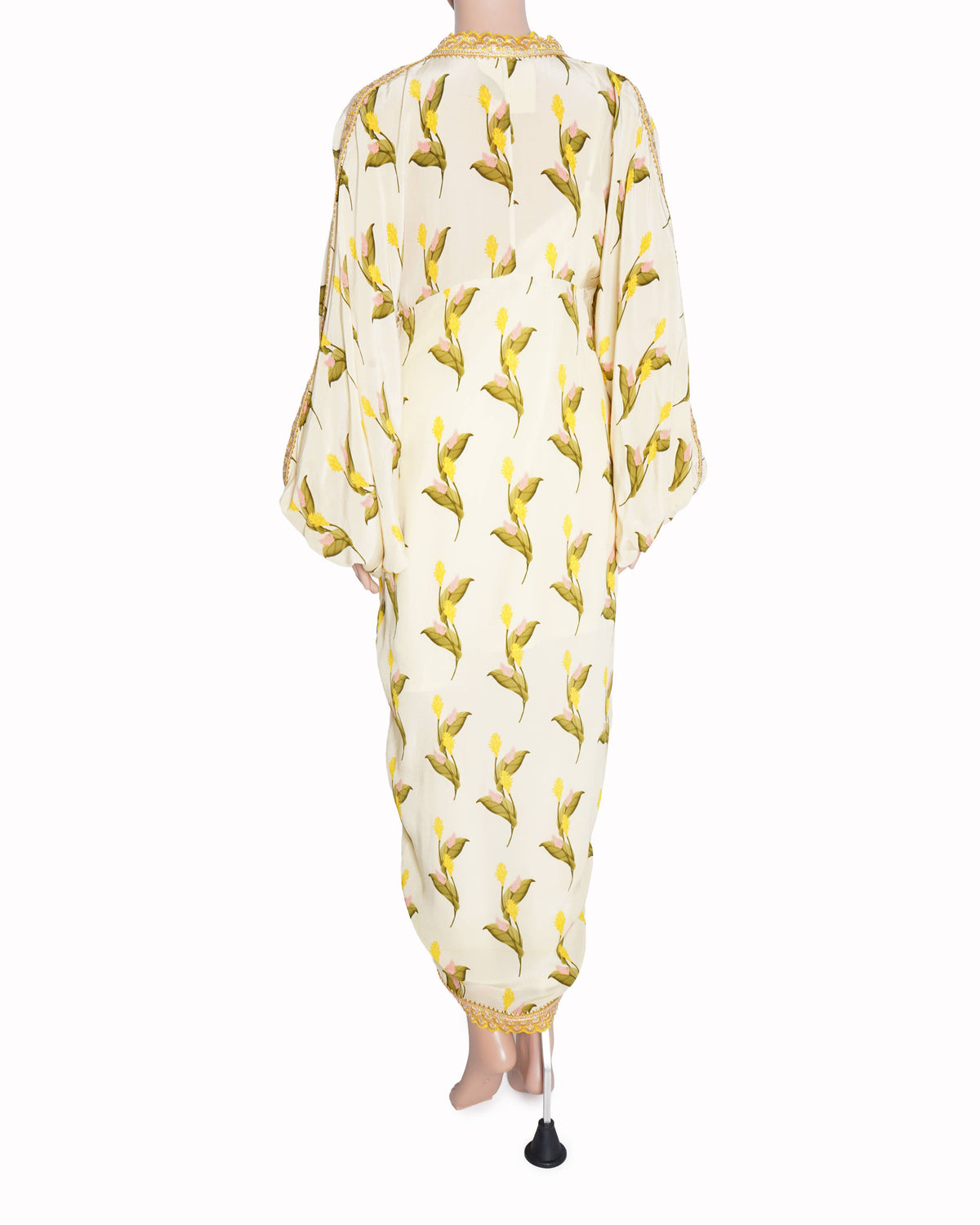 Masaba yellow floral crepe maxi dress with camisole