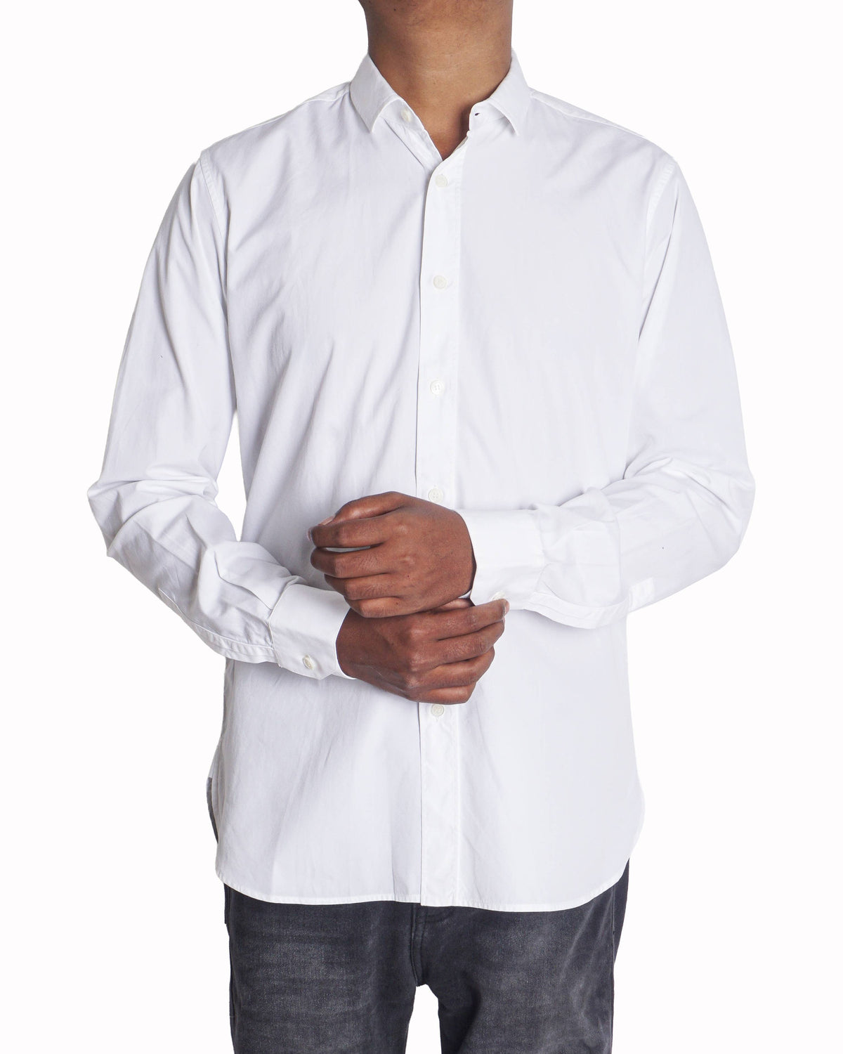Saint Laurent White Cotton-Poplin Short-Sleeve Button-Up Shirt