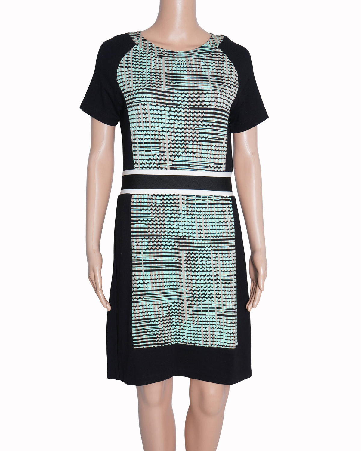 BCBG Max Azria black & Mint Green printed dress
