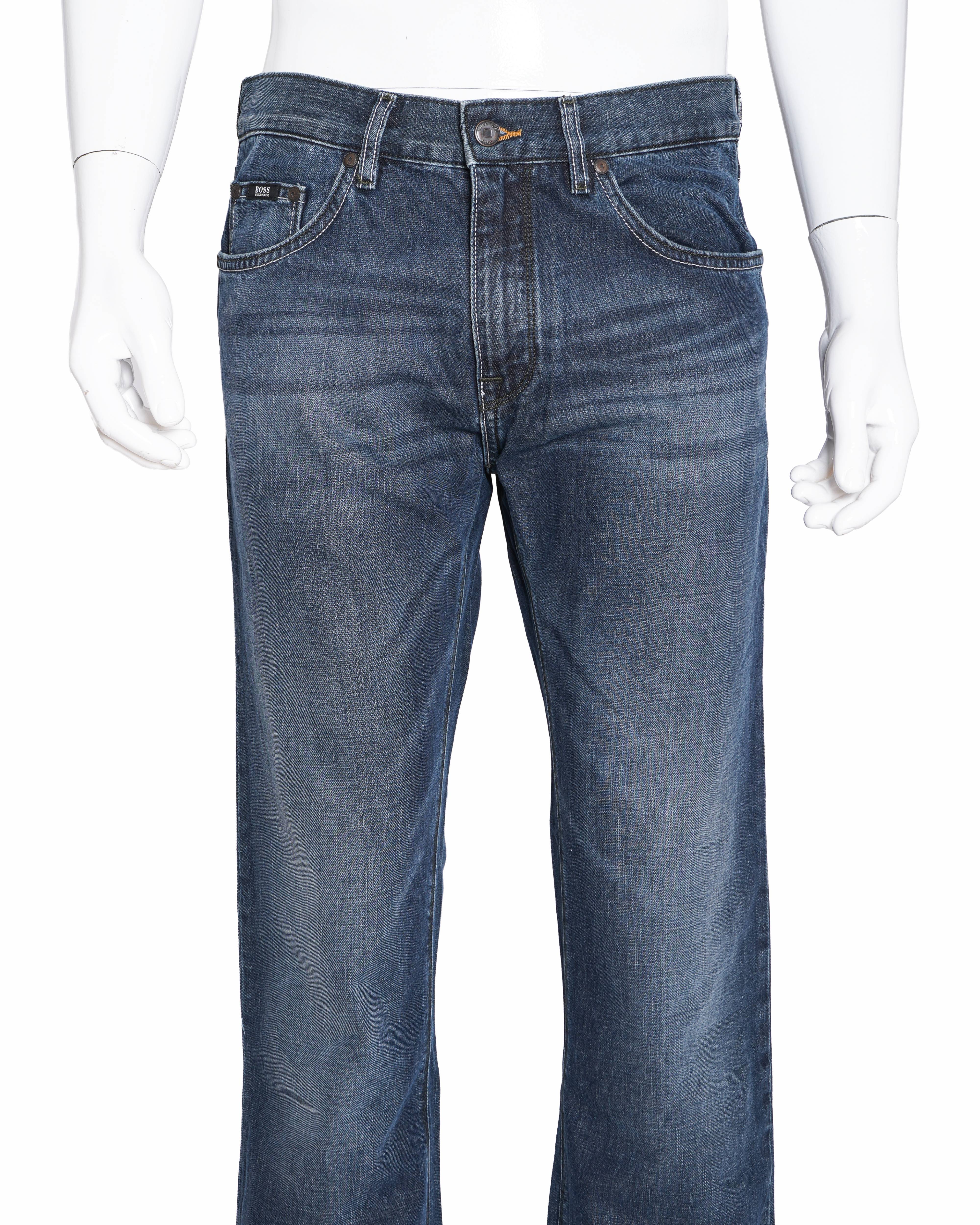 Hugo Boss Men's Dark Blue Regular-Fit Denim Jeans