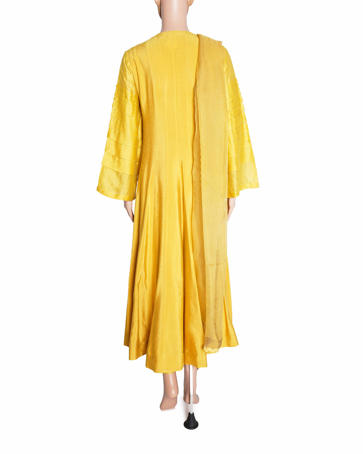 Devnaagri Mustard Yellow Wrap-Up Angrakha Style Dress Set
