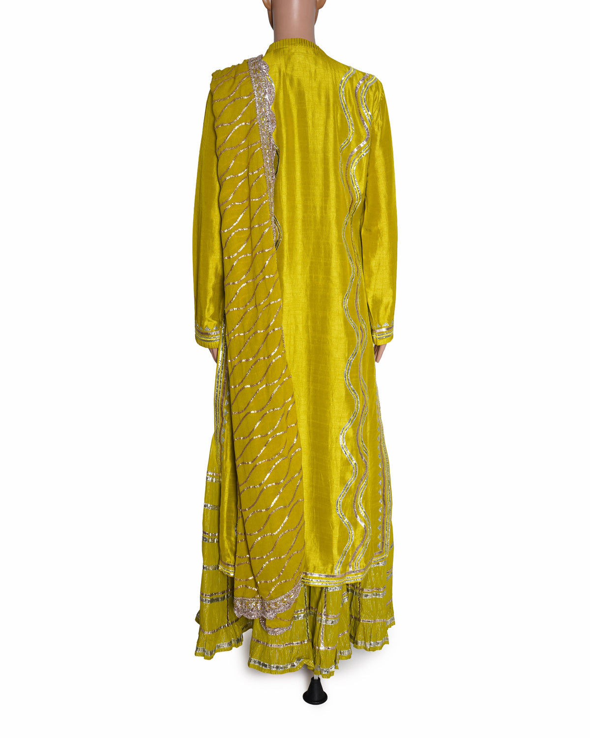 Gopi Vaid Lime Green Embroidered Kurta Sharara Set