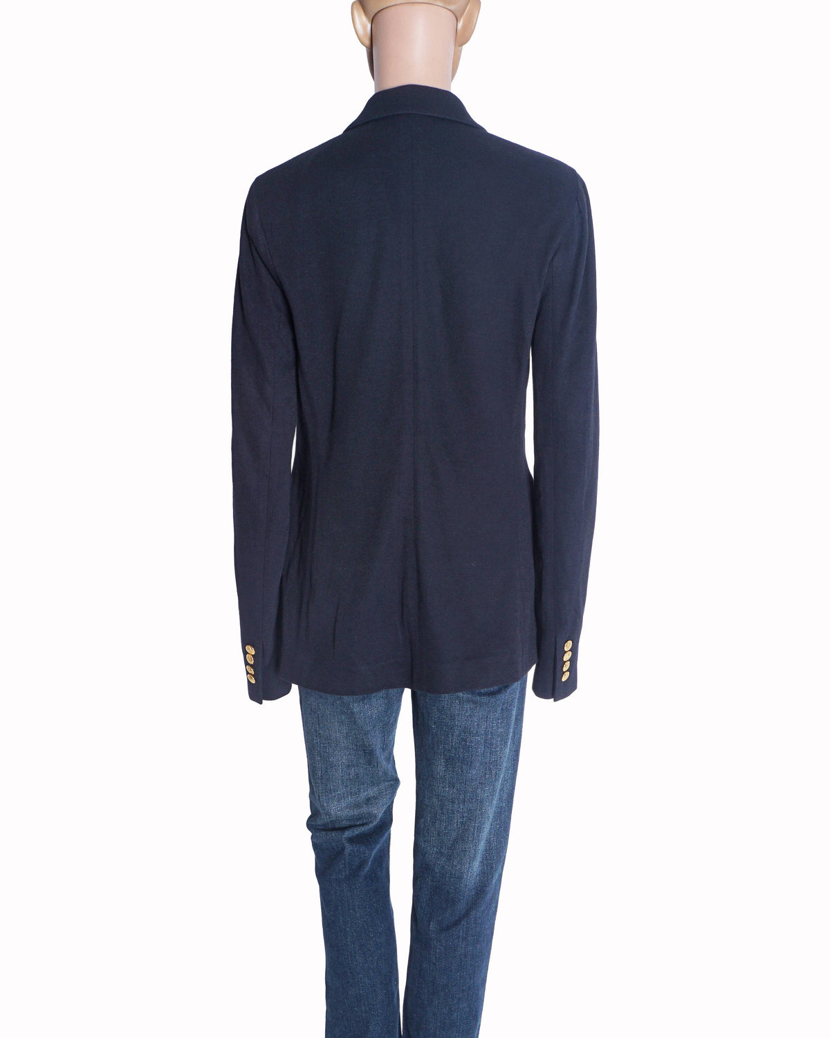 Polo Ralph Lauren Navy Double-Breasted Knit Blazer