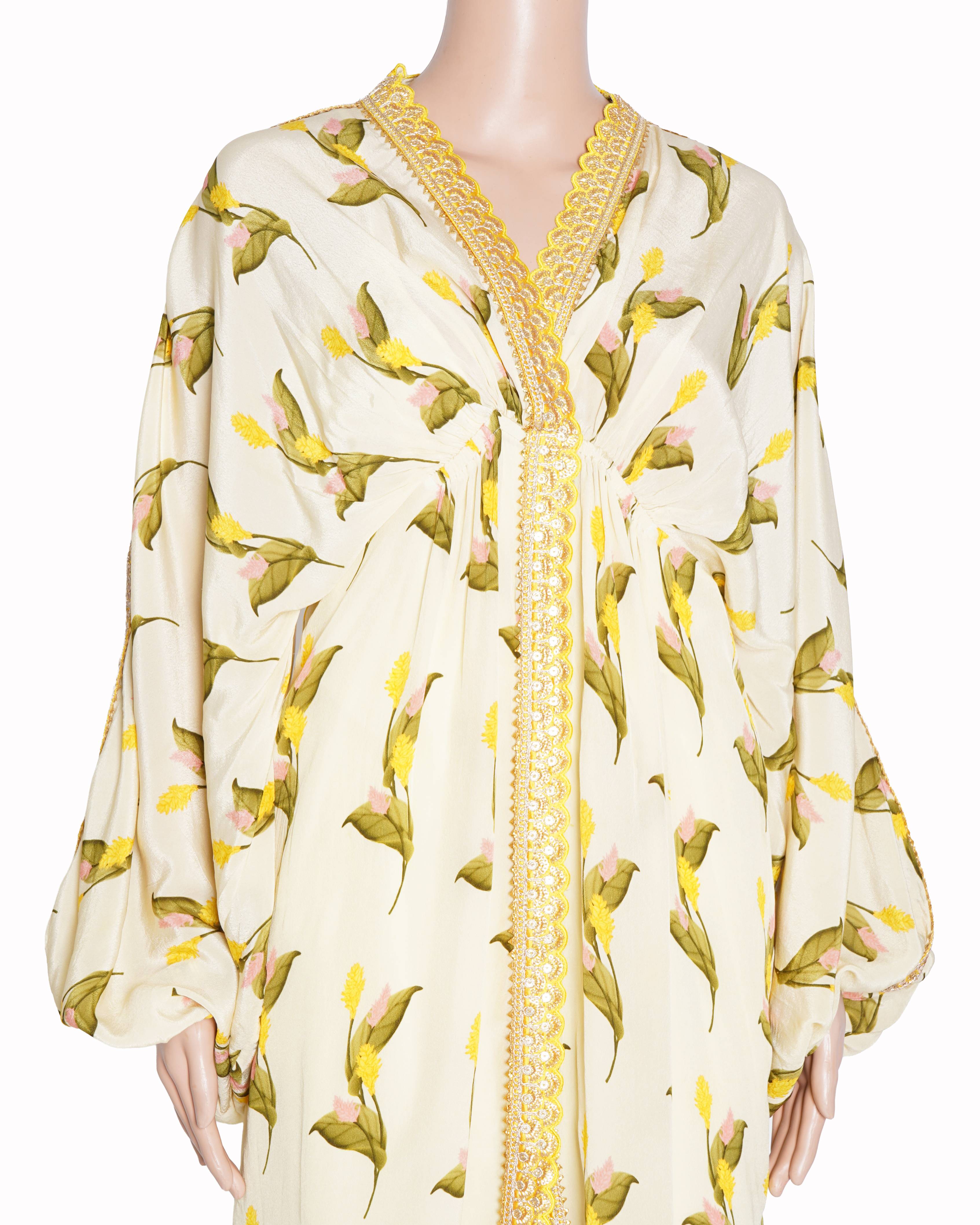 Masaba yellow floral crepe maxi dress with camisole