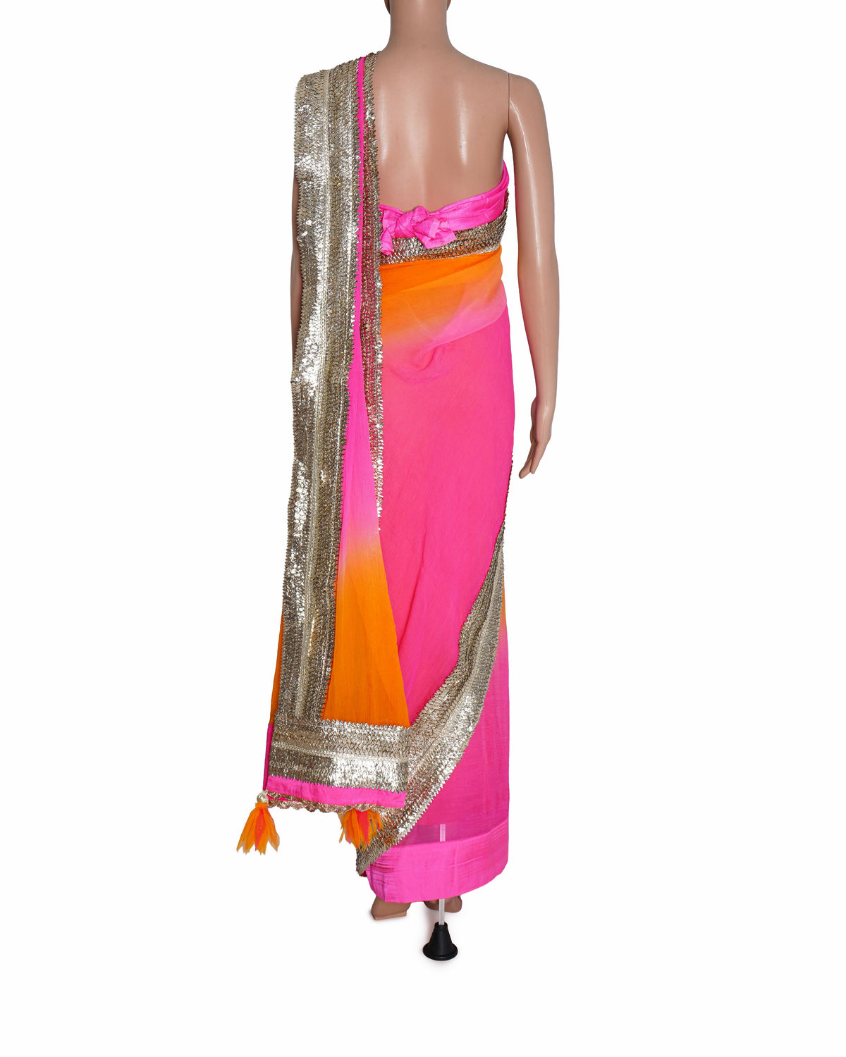 Nikasha Ombre Saree In Pink & Yellow