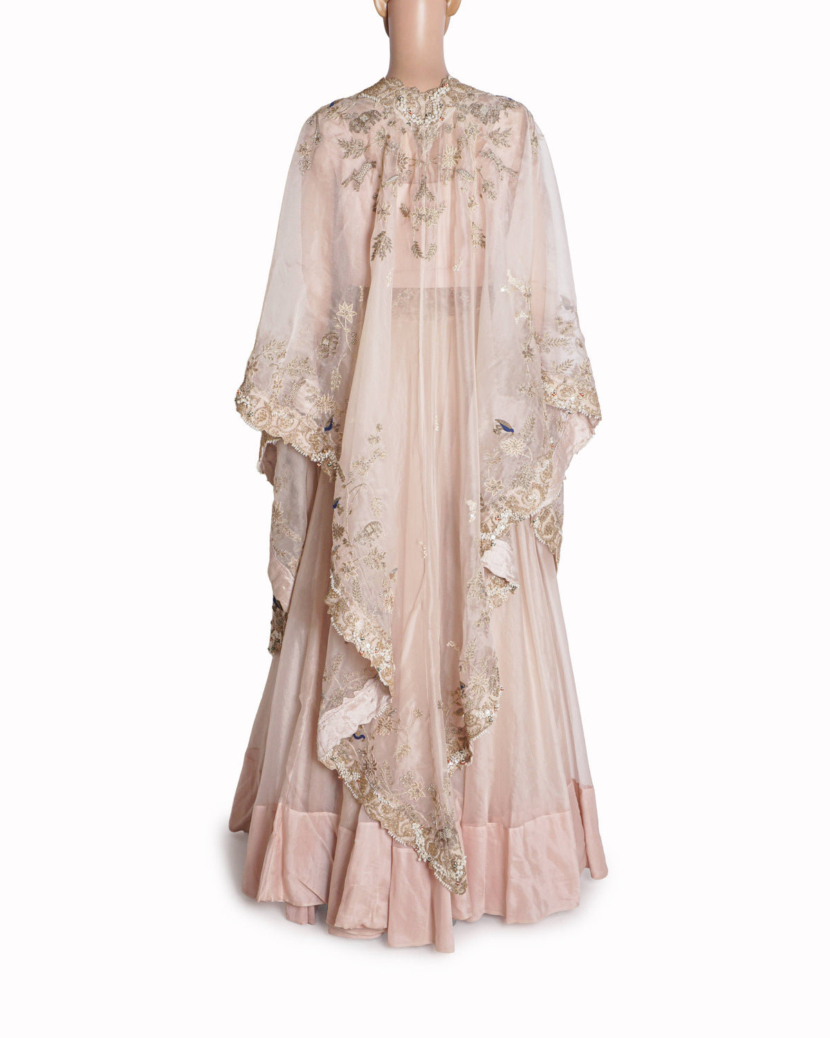 Anamika Khanna Blush Pink Embroidered Lehenga & Cape Set