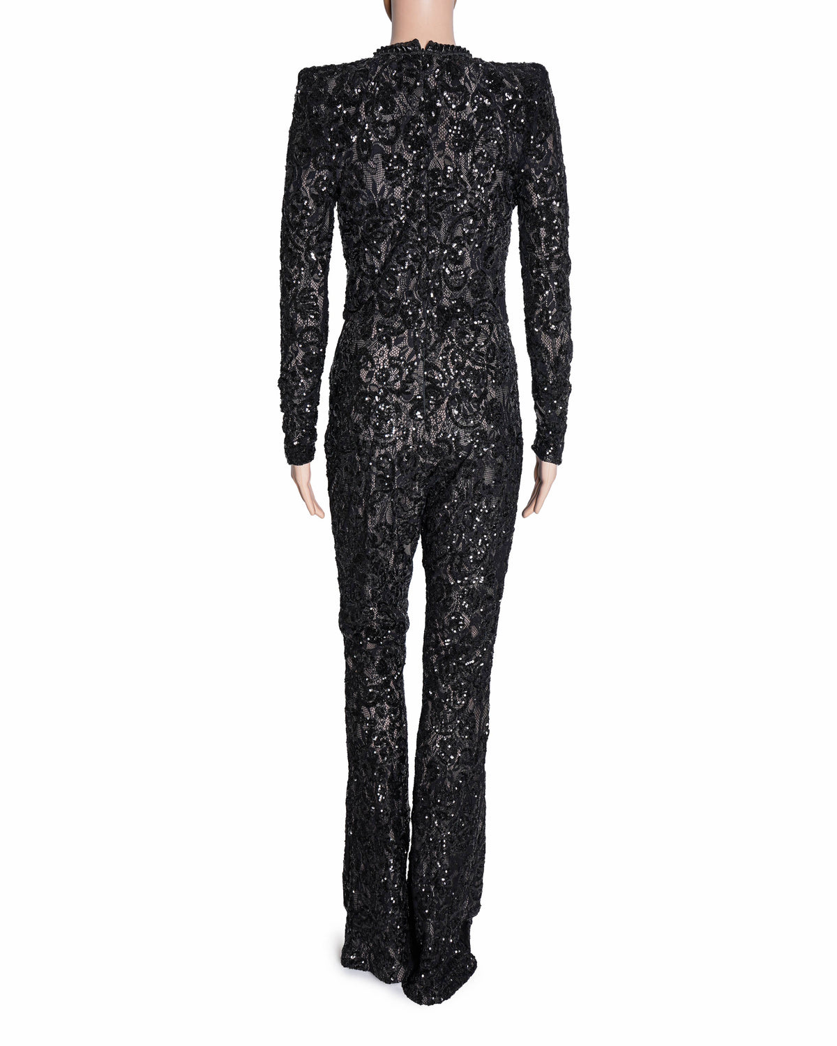 Nadine Merabi Black Sequin Jumpsuit