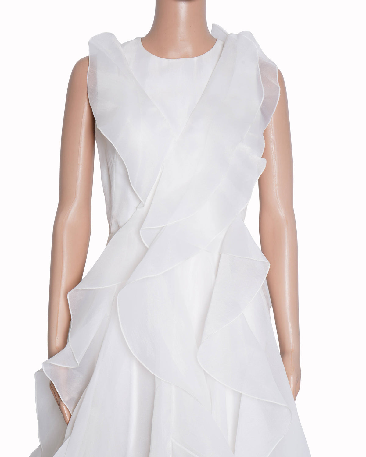 Gauri & Nainika Ruffle Gown In White