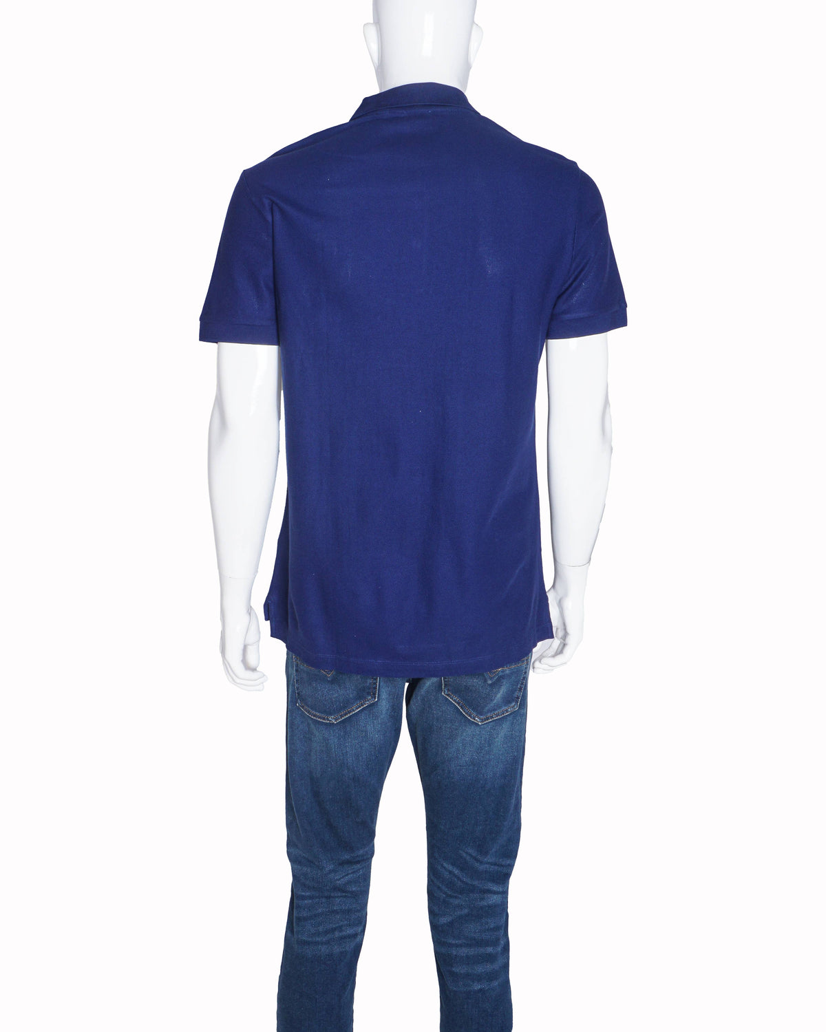 Burberry Royal Blue Cotton Monogram Motif Polo T-Shirt