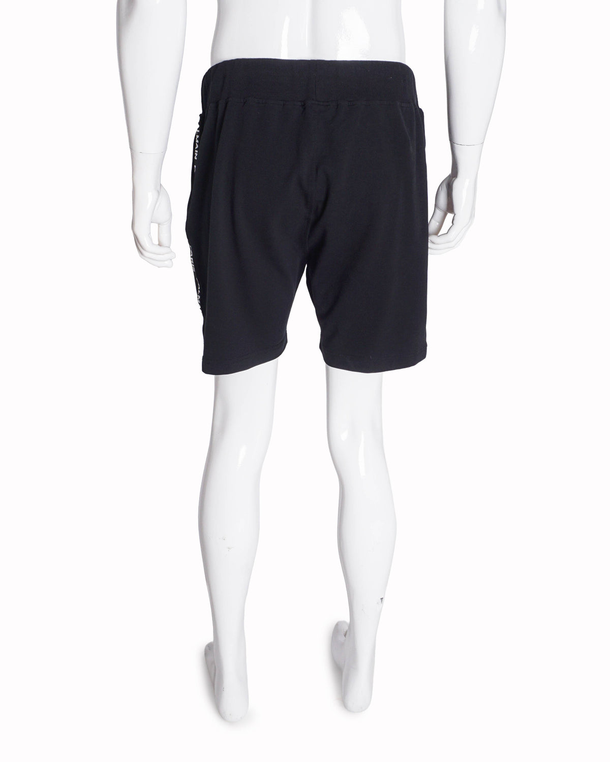 Balmain Men's Black Cotton Side Logo Tape Zipper Shorts