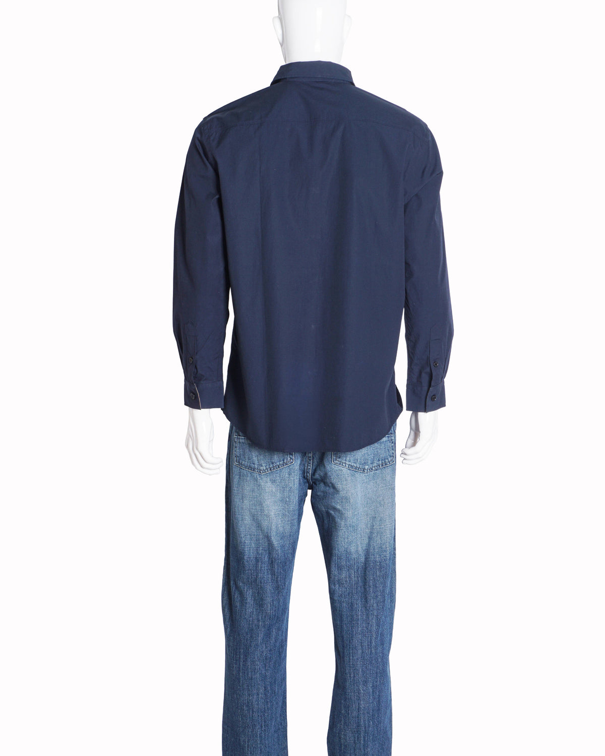 Burberry Navy Blue Logo Cotton Shirt