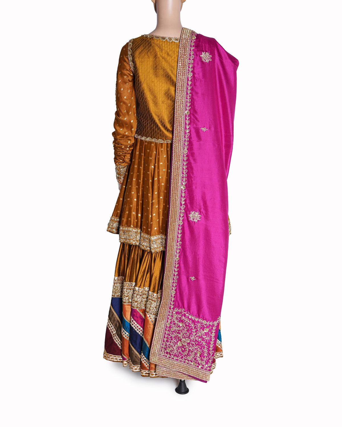Manish Malhotra Mustard Silk Garara Set of 4