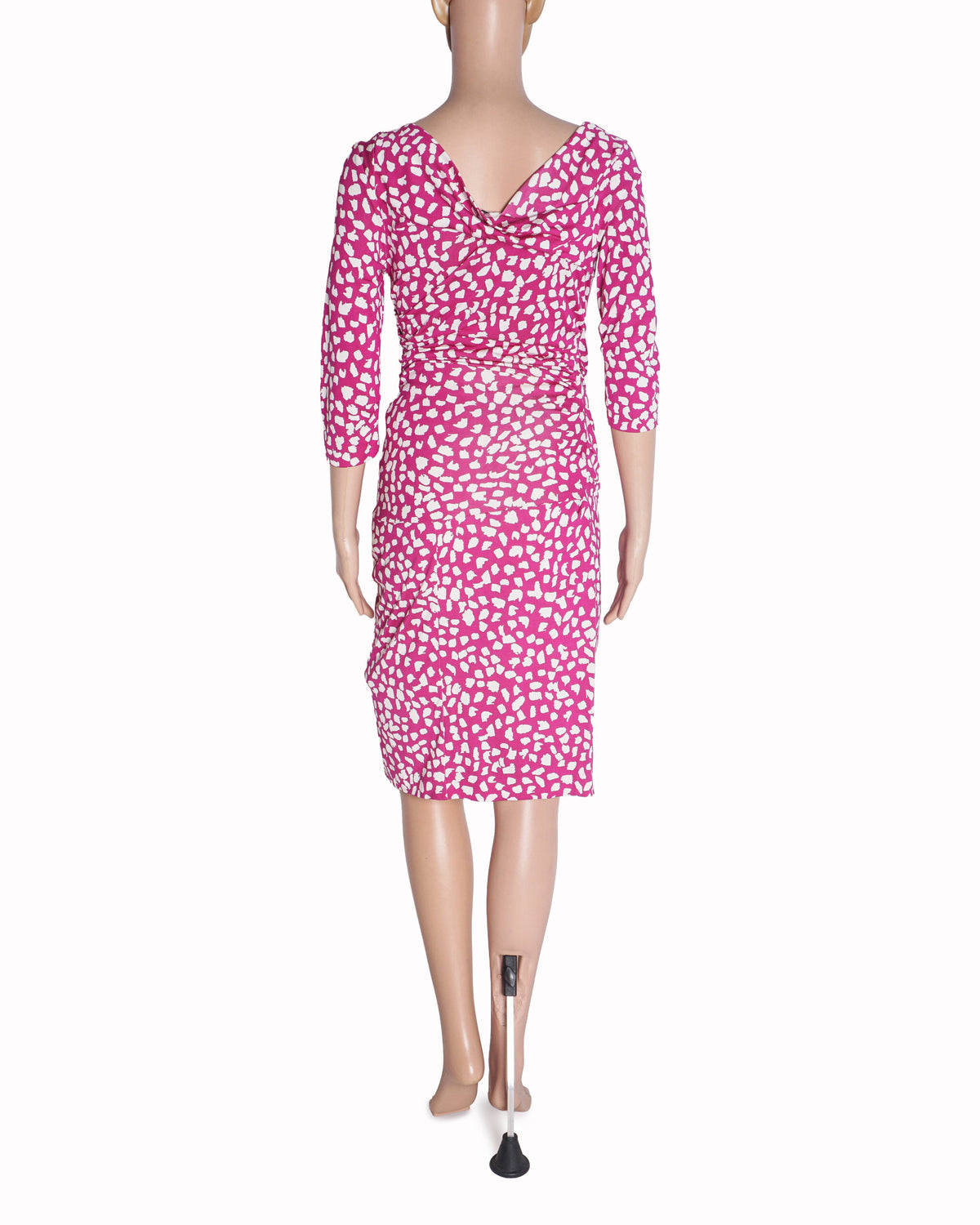 Diane von Furstenberg Pink Printed Ruched Dress