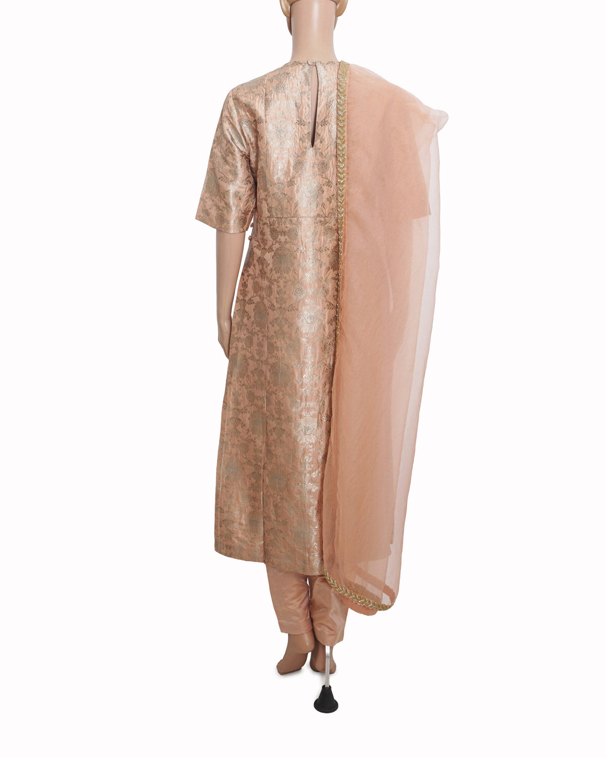 Raw Mango By Sanjay Garg Blush Pink & Silver Zari Brocade Silk Tunic Set