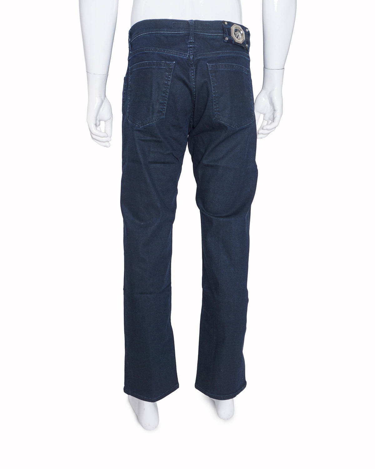 Stefano Ricci Men's Dark Indigo Dragon Plaque Slim Jeans