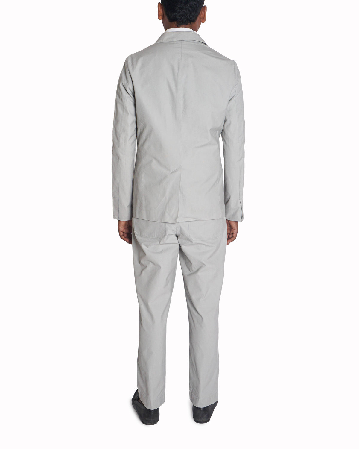 Itoh Light Grey Cotton-Linen Blazer and Trousers Suit Set