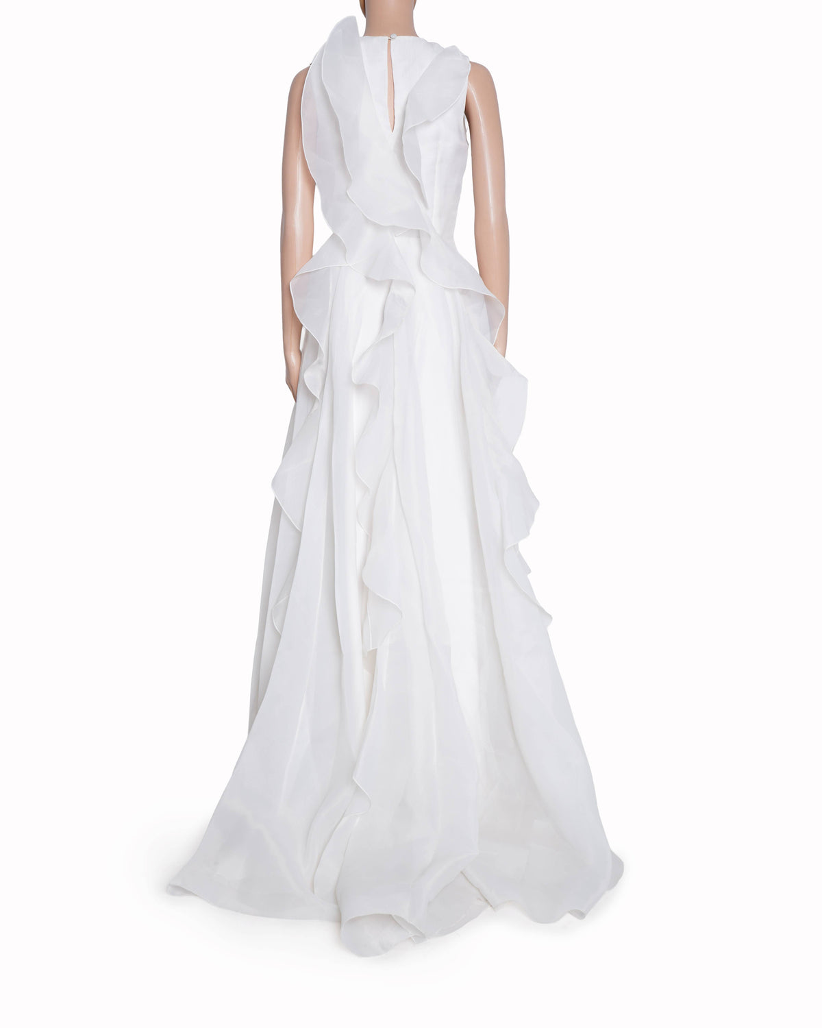 Gauri & Nainika Ruffle Gown In White