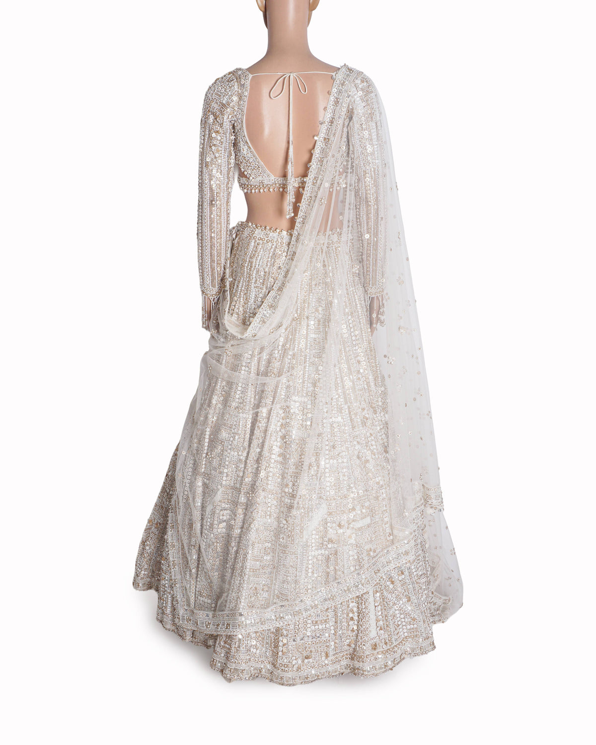Seema Gujral Ivory Sequined Lehenga Set