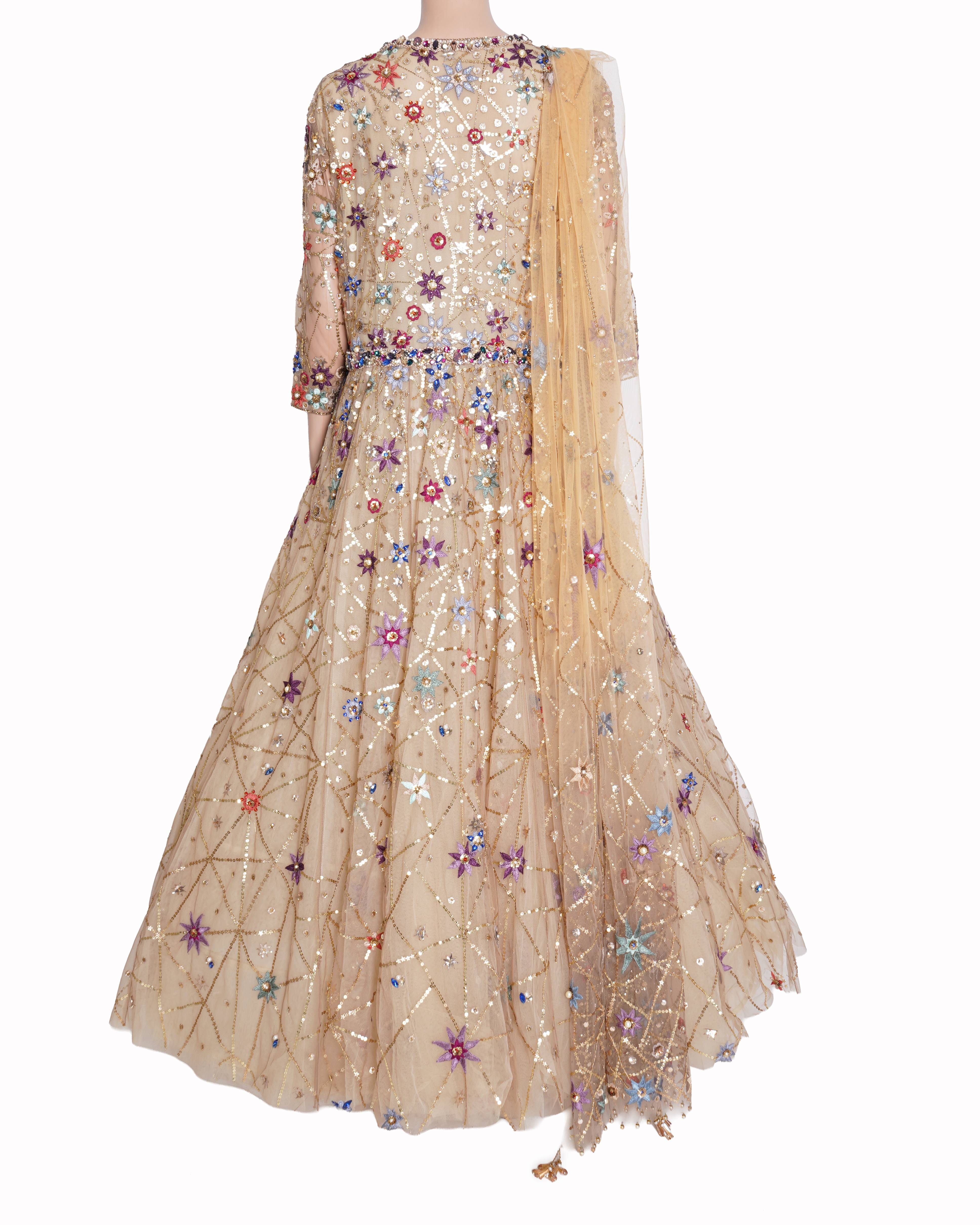 Tarun Tahiliani
Beige Embellished gown with duppata