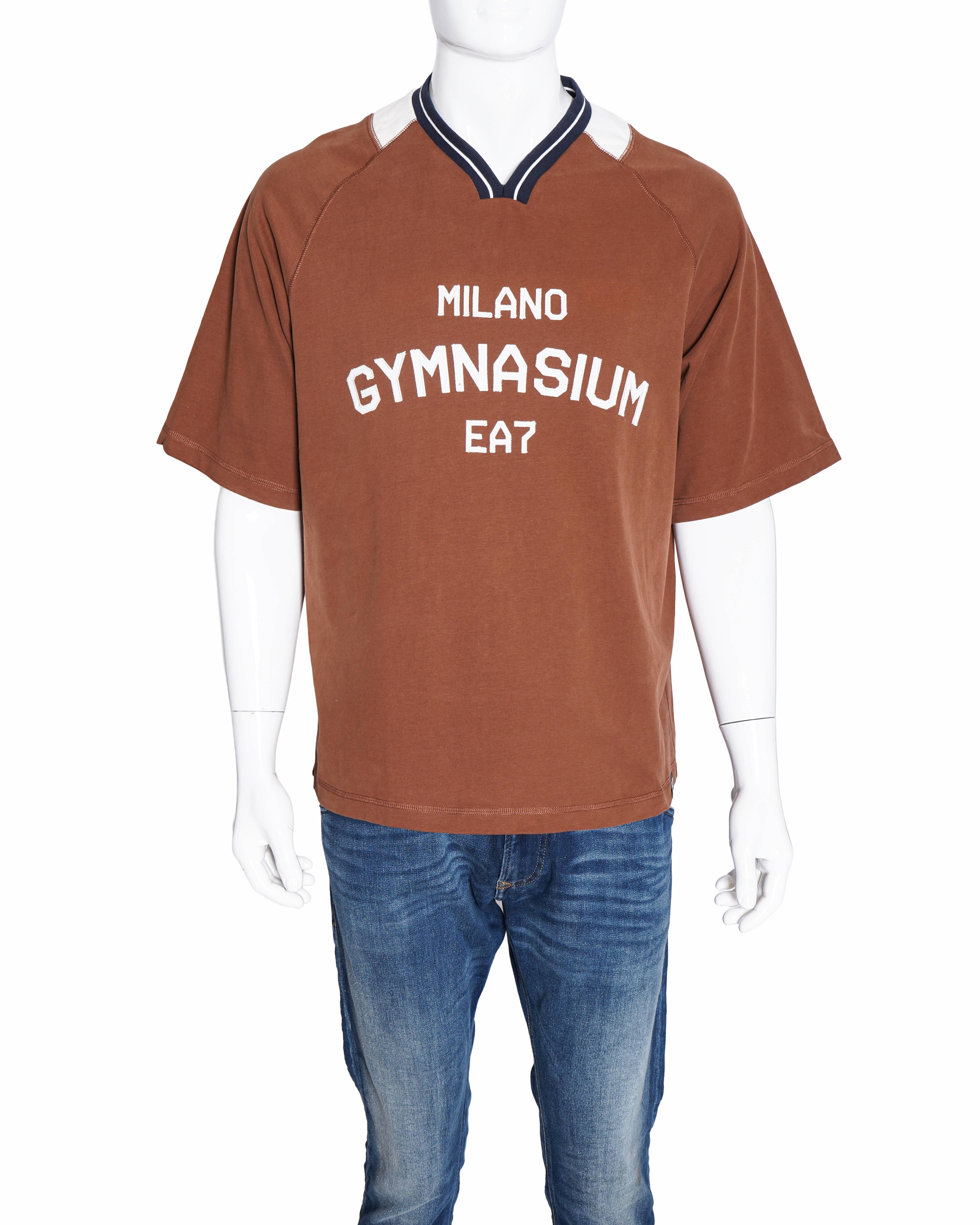 EA7 Emporio Armani Club House Regular Fit Crew-Neck Cotton T-Shirt