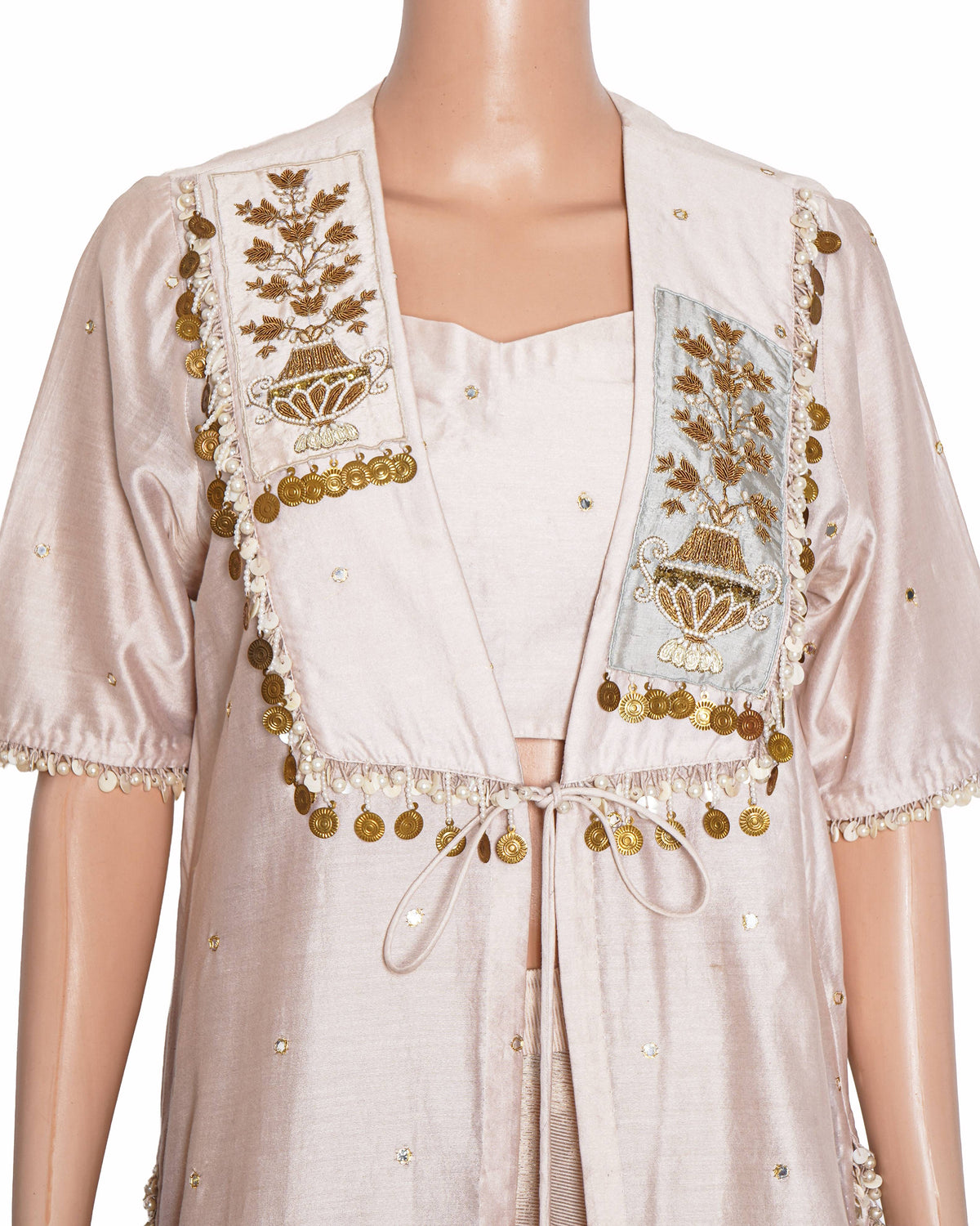 Gazal Gupta light pink Sharara with jacket set of 3