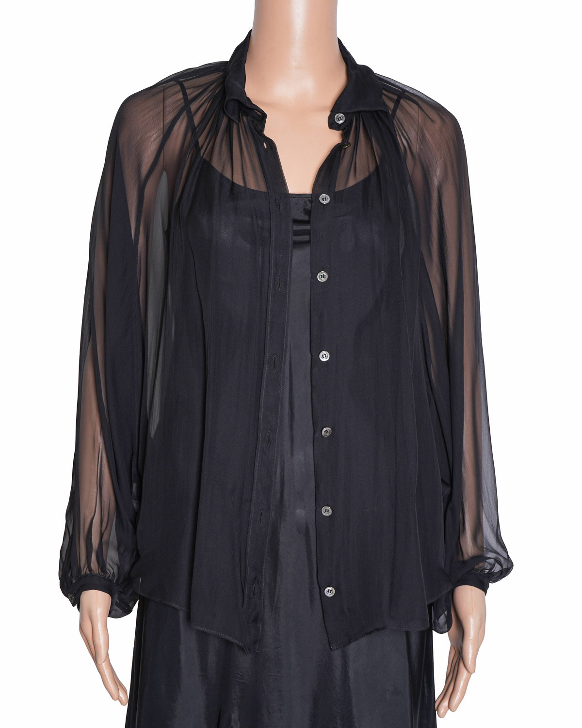 Moschino Chiffon Dress With Sheer Button Down Shirt